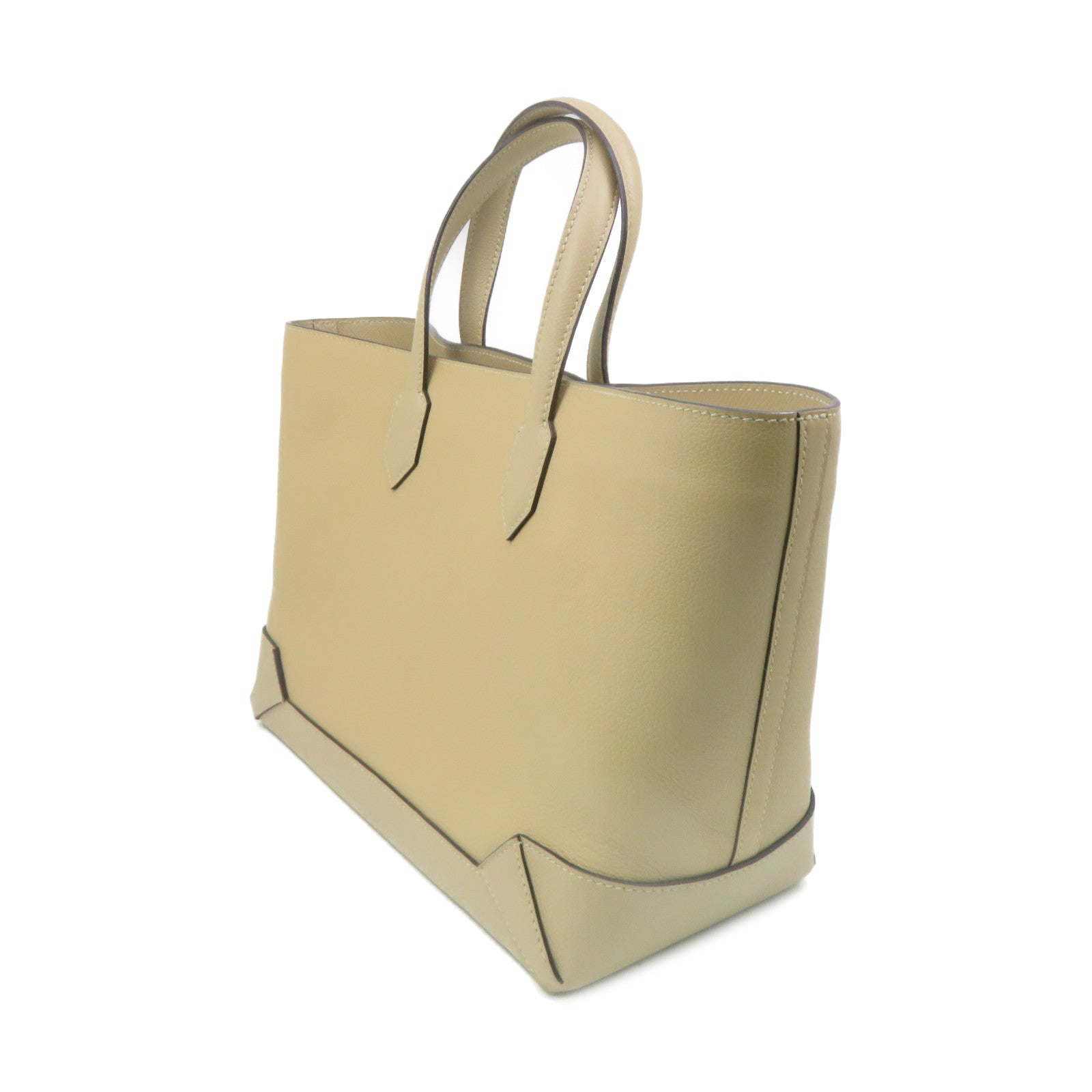 HERMES [Sharp Discount] Evercolor Leather/Epsom Leather MaxiBox Cabas 30 Hand BagTrench Hand Bag Apricot
