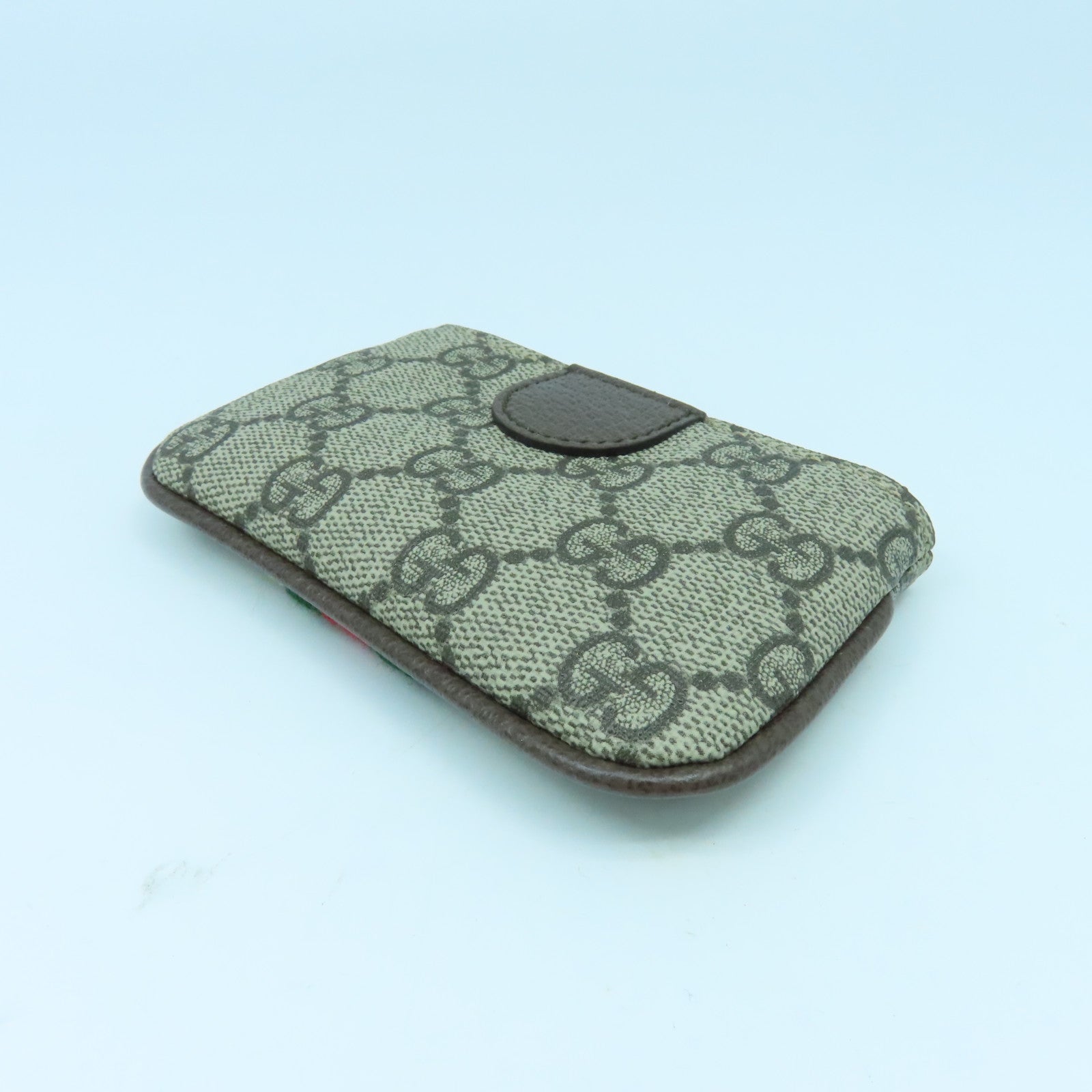 GUCCI 塗層帆布Ophidia Key Case金扣鎖匙包啡色