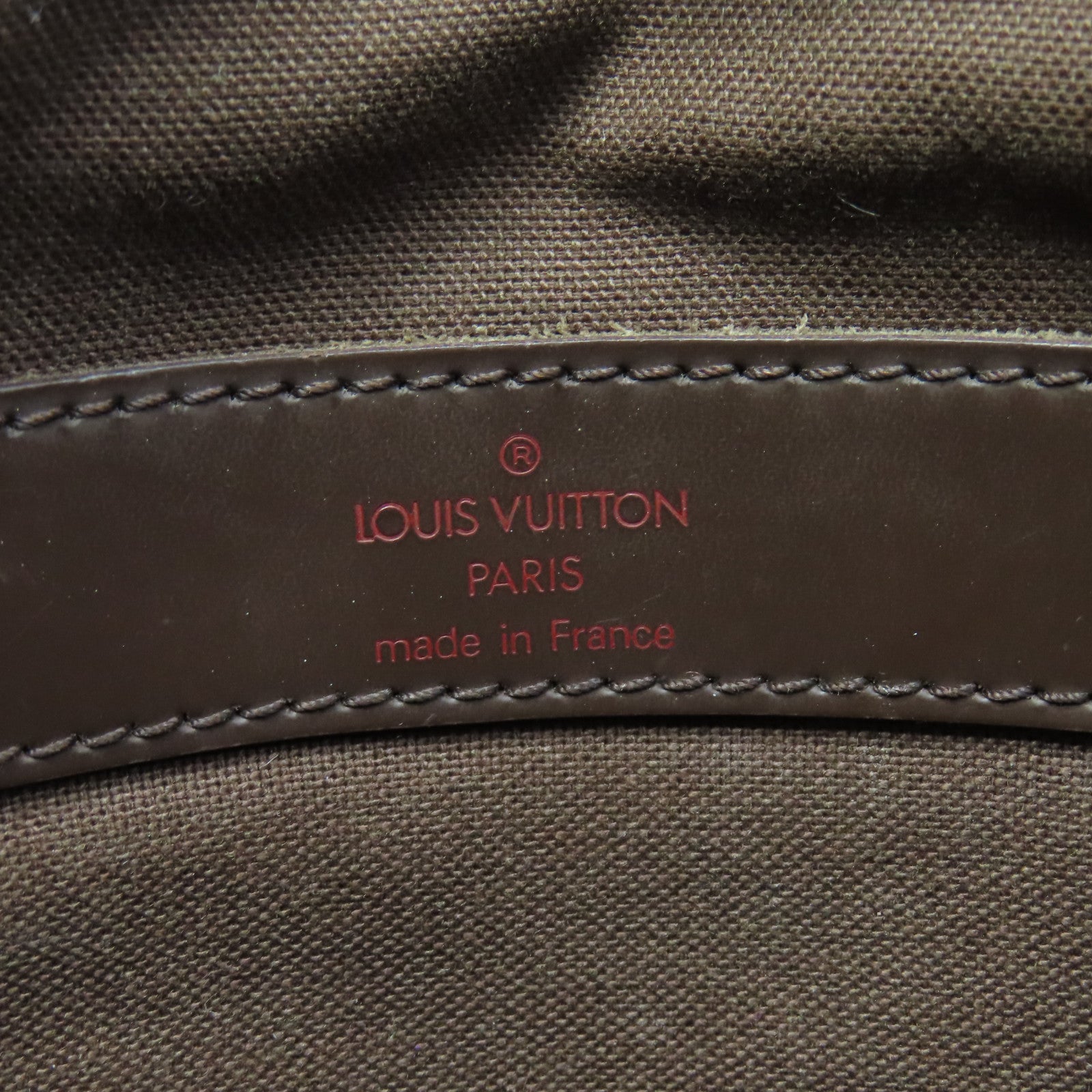 LOUIS VUITTON Damier Naviglio Gold Buckle Shoulder Bag Brown