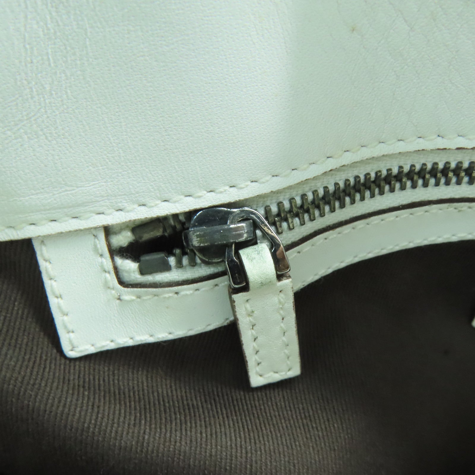 GUCCI 帆布Handbag银扣手挽袋白色