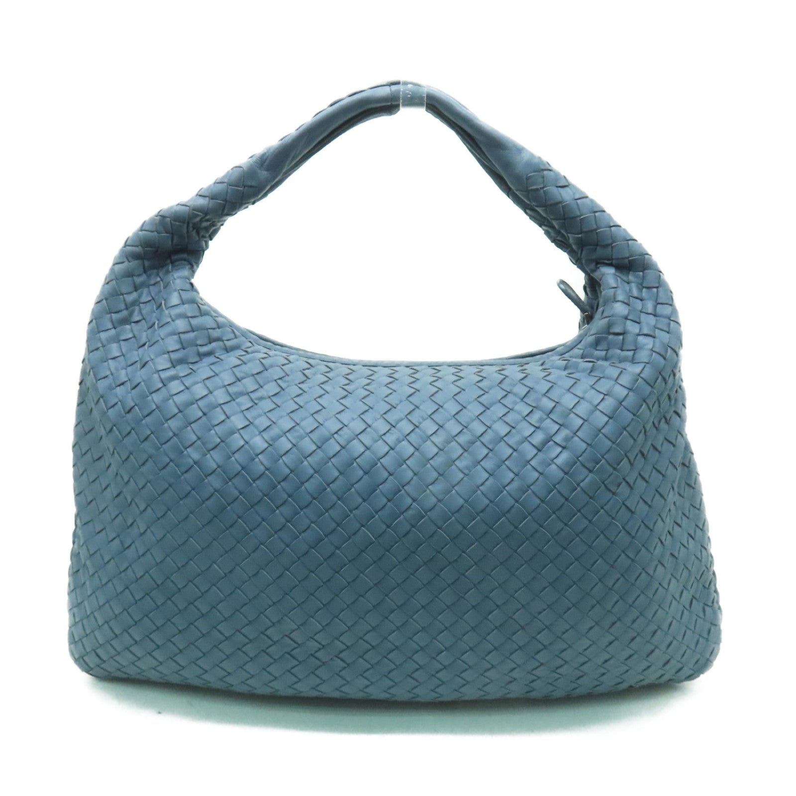 BOTTEGA VENETA 織紋皮革Shoulder Bag銀扣肩背袋藍色