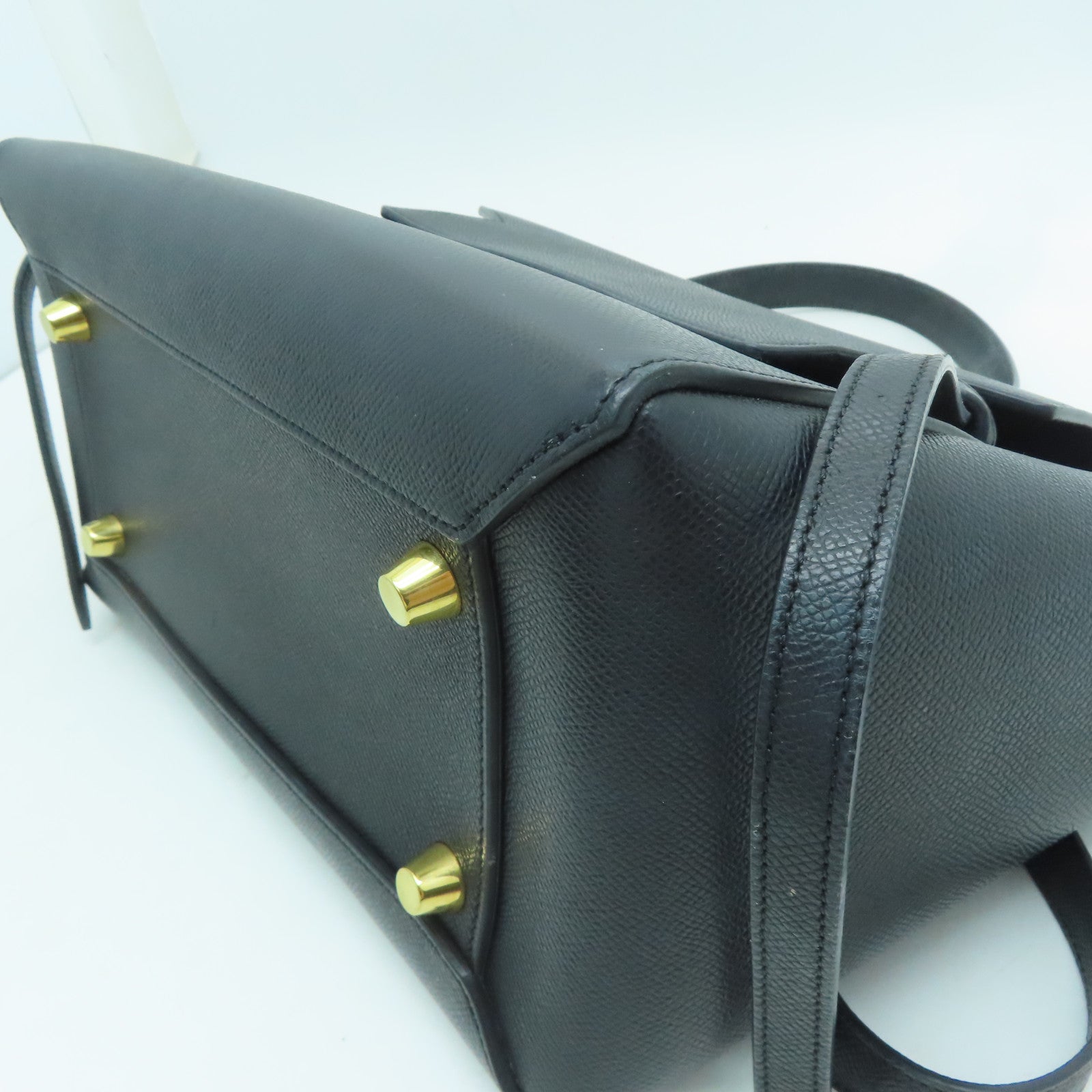 CELINE 【激減優惠】牛皮皮革Belt Bag金扣手挽肩背兩用袋黑色