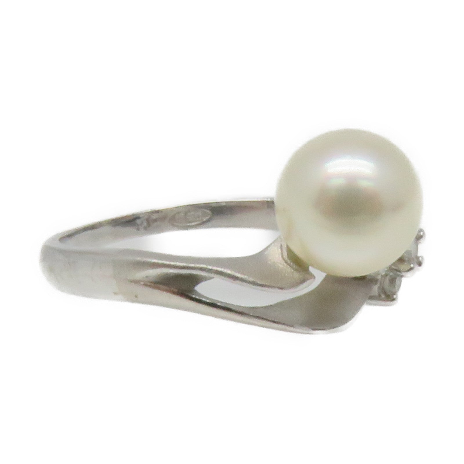 JEWELRY 18K白金/珍珠/鑽石Pearl Ring戒指US#4.75