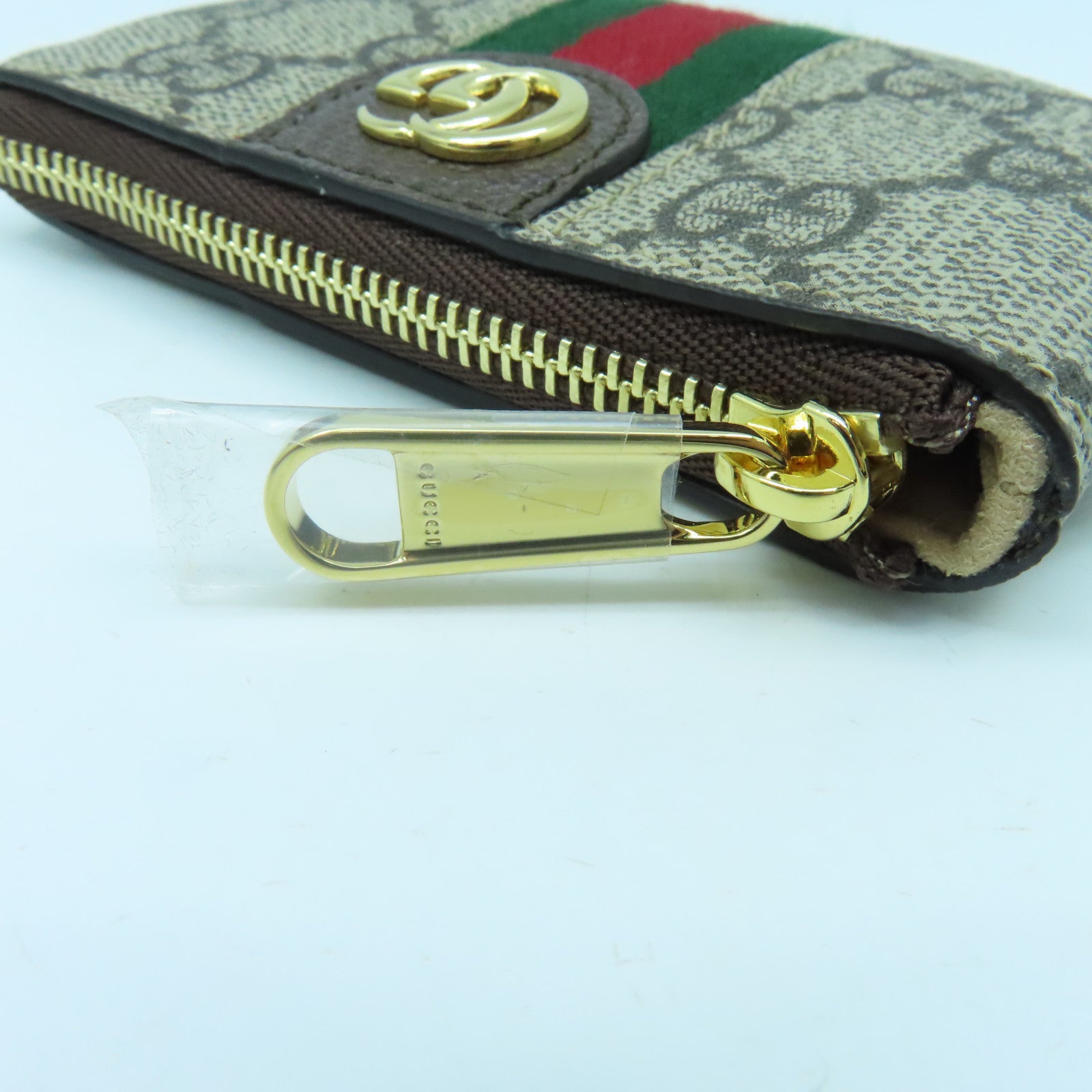 GUCCI 塗層帆布Ophidia Key Case金扣鎖匙包啡色