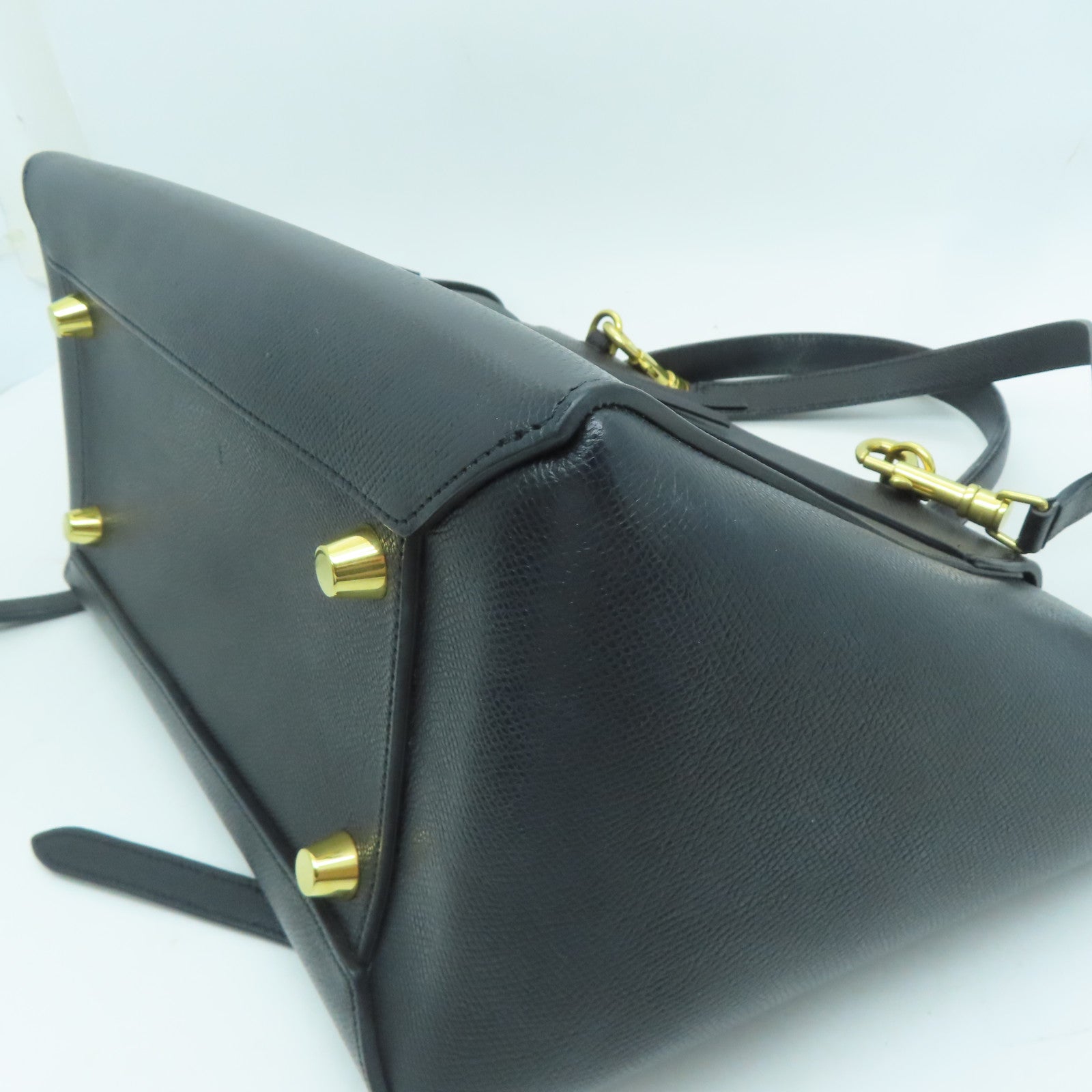 CELINE 【激減優惠】牛皮皮革Belt Bag金扣手挽肩背兩用袋黑色