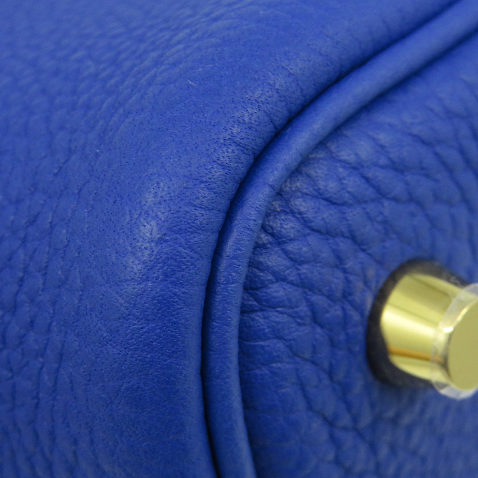 HERMES 【激減優惠】Clemence皮革Picotin PM金扣手挽袋Bleu Royal