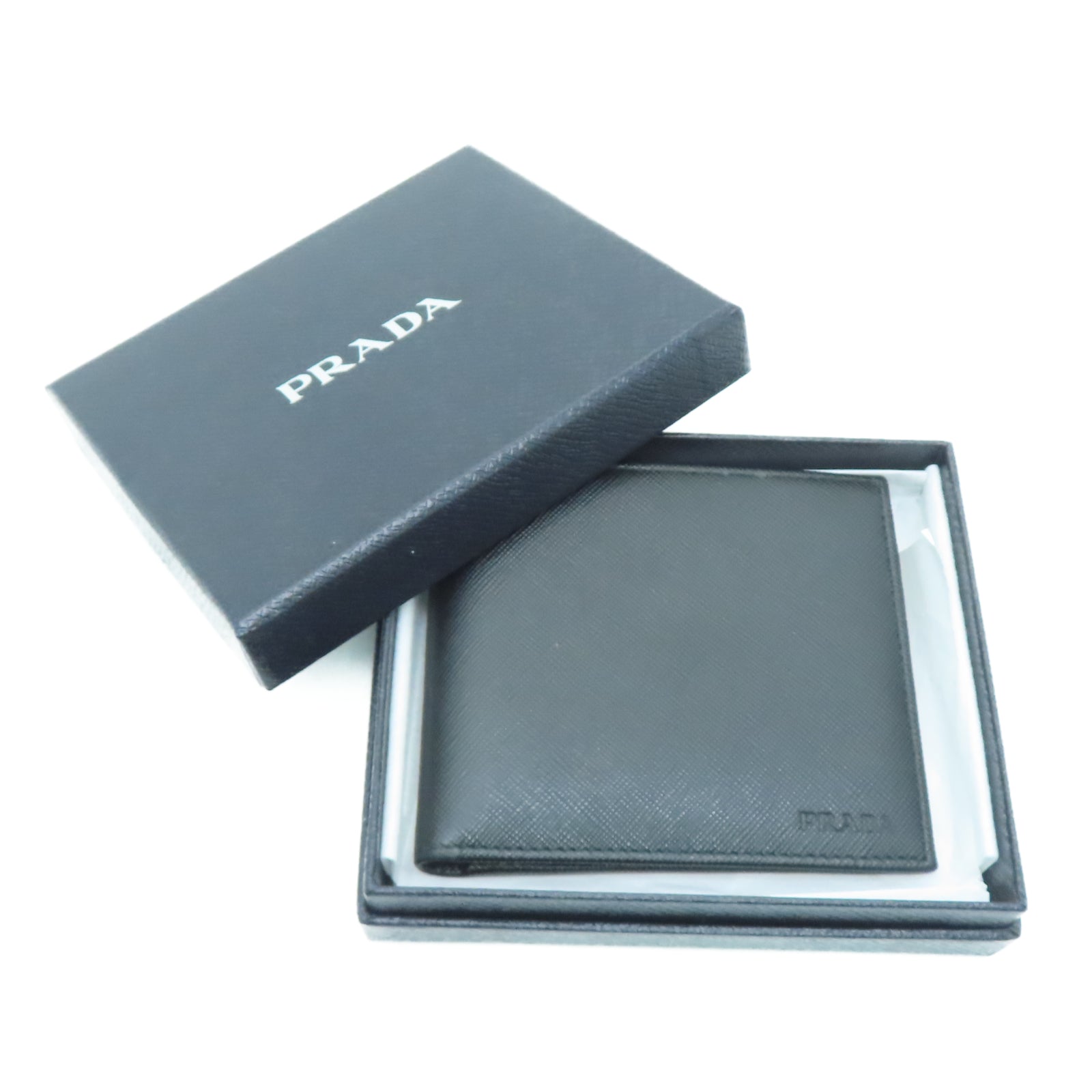 PRADA Saffiano皮革Wallet钱包黑色