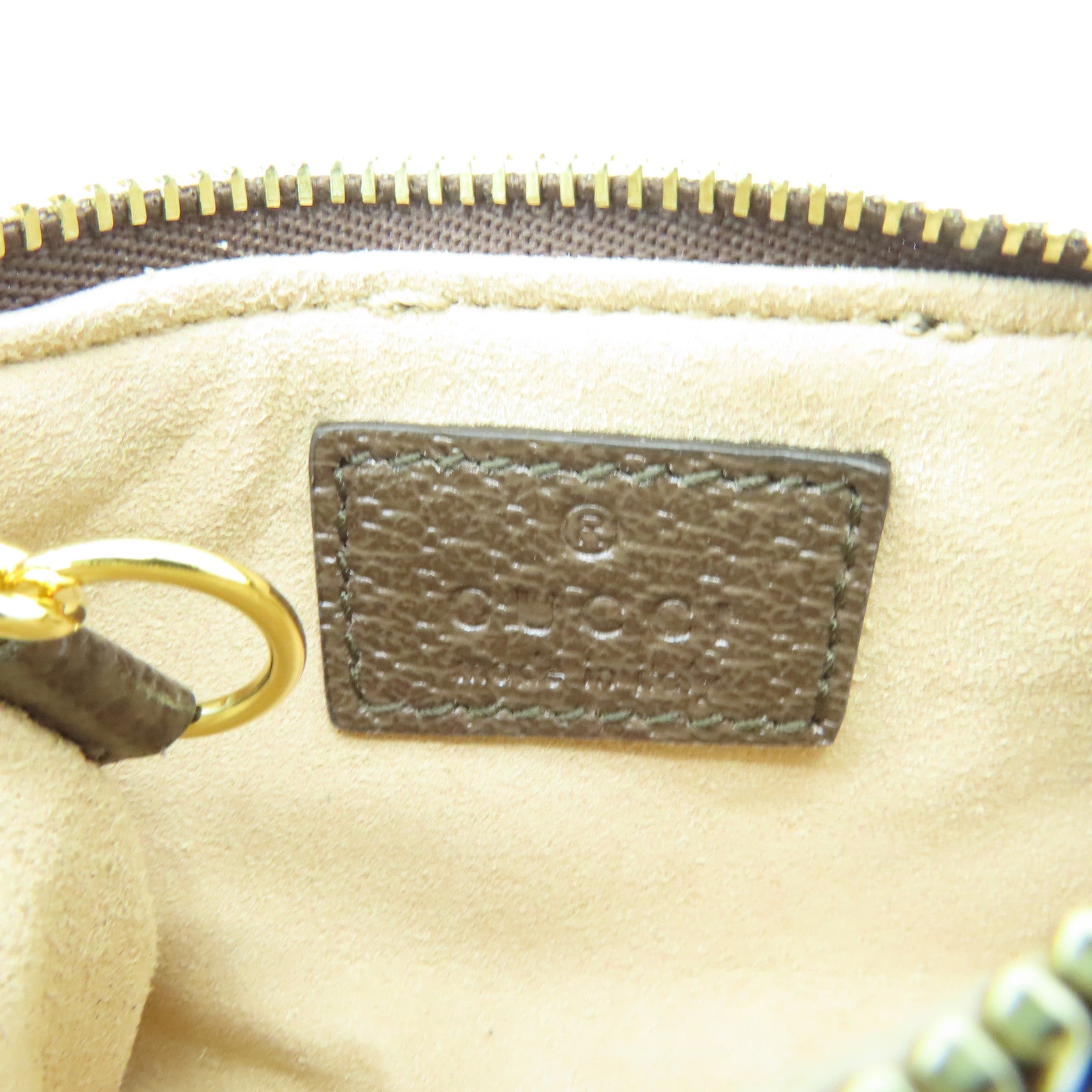 GUCCI 塗層帆布Ophidia Key Case金扣鎖匙包啡色