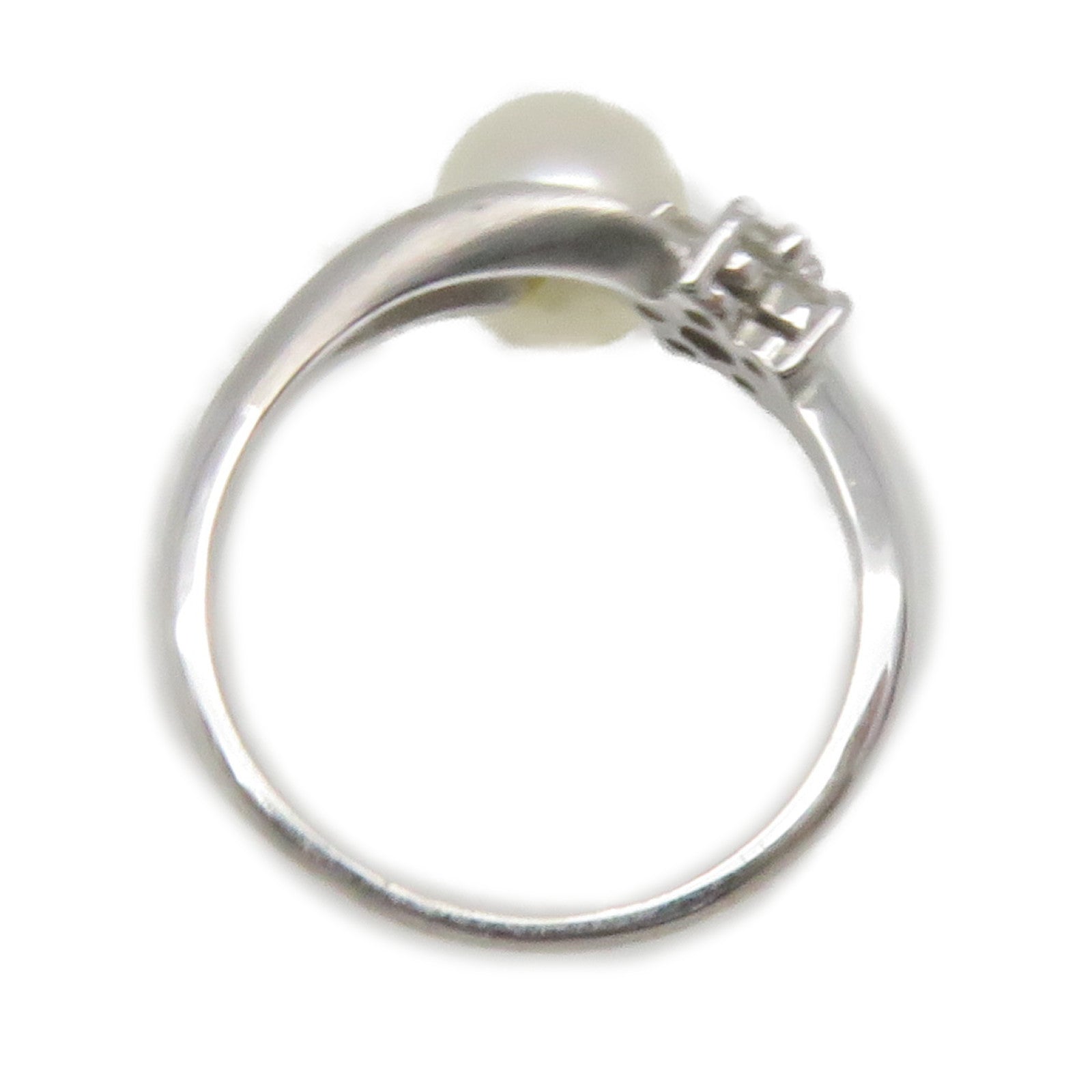 JEWELRY 18K白金/珍珠/鑽石Pearl Ring戒指US#4.75