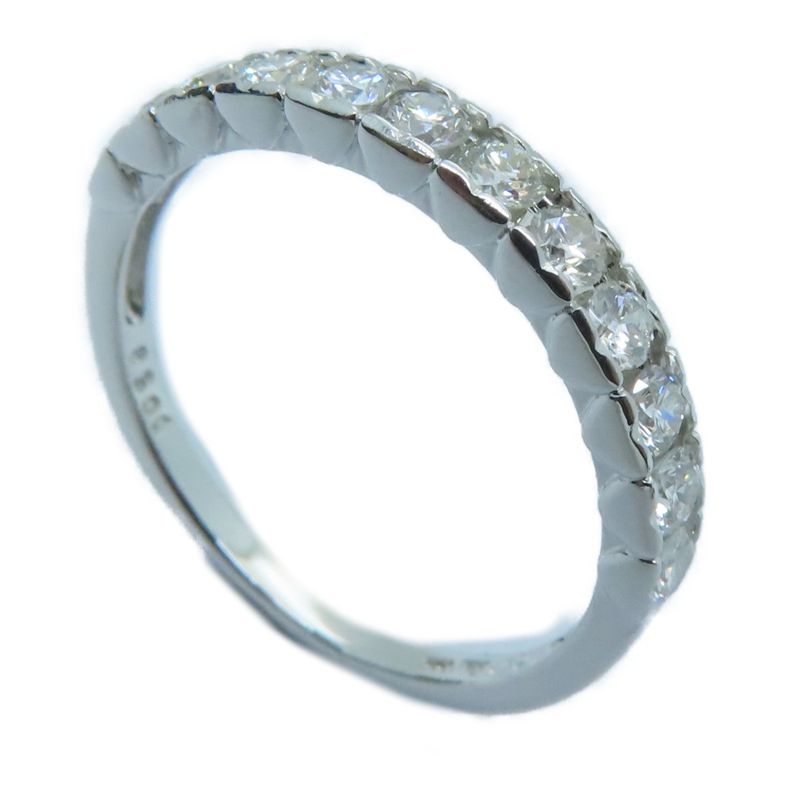 JEWELRY 18K White Gold Diamond Ring 0.58ct Diamond Ring US#7