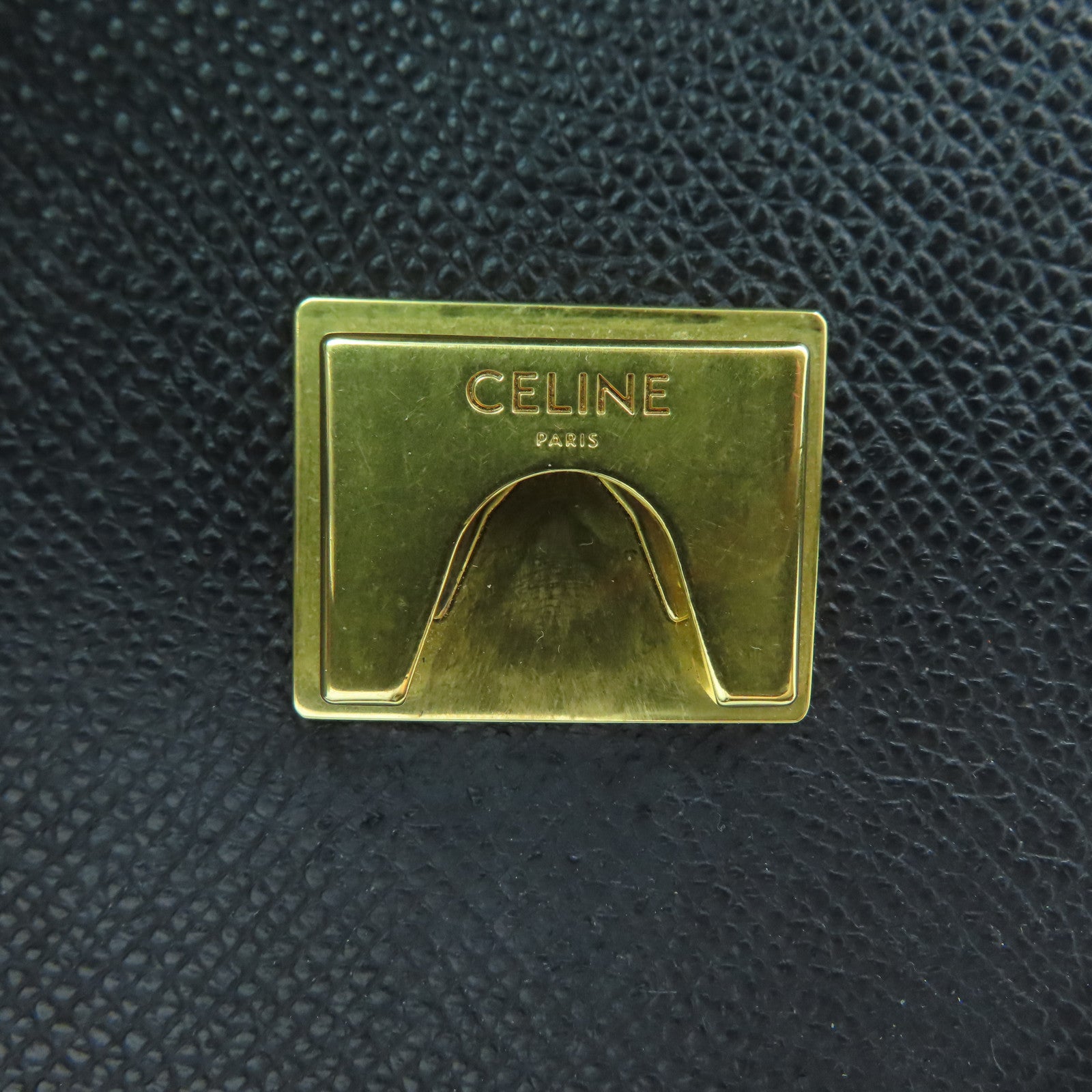 CELINE 【激減優惠】牛皮皮革Belt Bag金扣手挽肩背兩用袋黑色