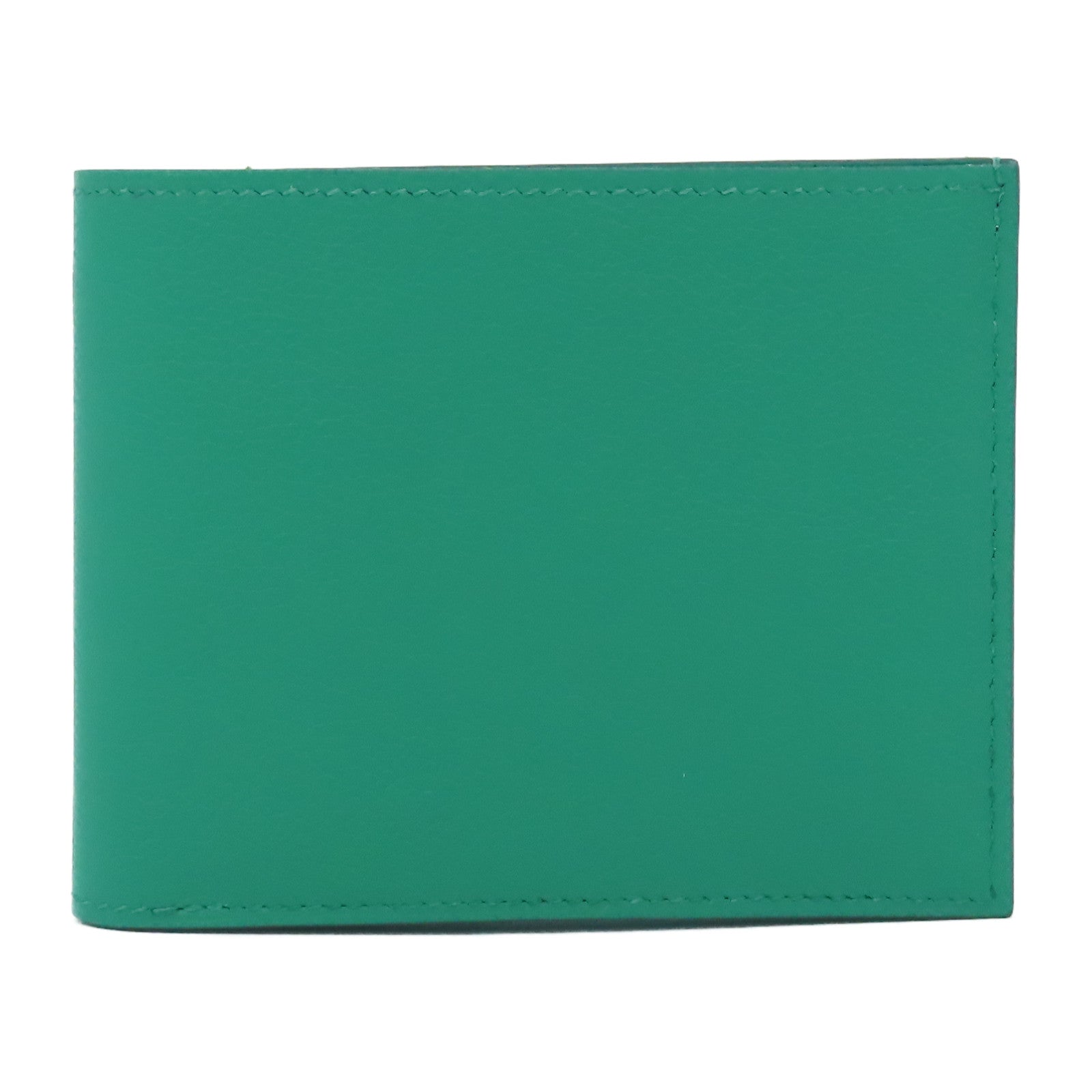 HERMES Evercolor皮革Citizen Twill Compact Wallet錢包Vert Vertigo絲絨綠