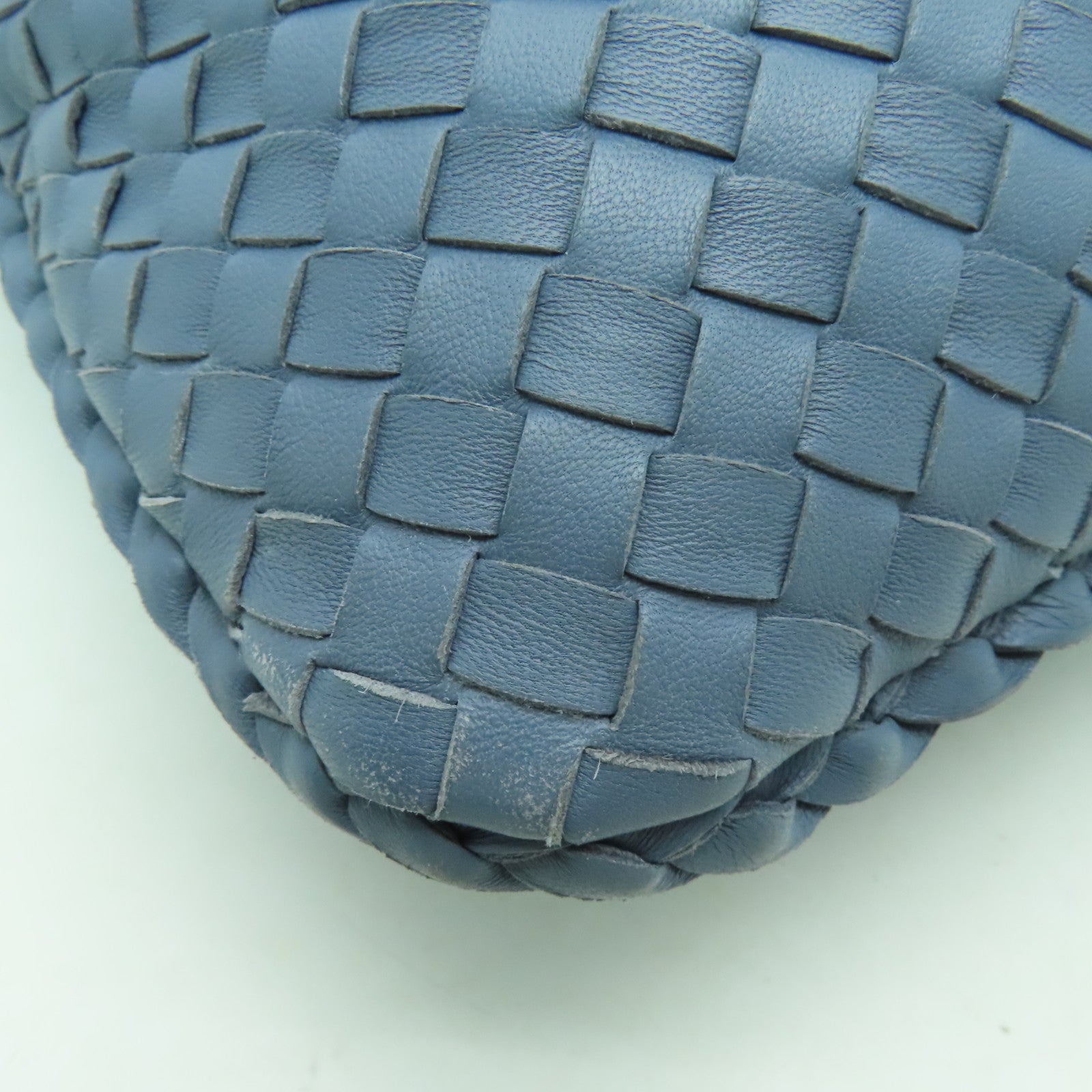 BOTTEGA VENETA 織紋皮革Shoulder Bag銀扣肩背袋藍色