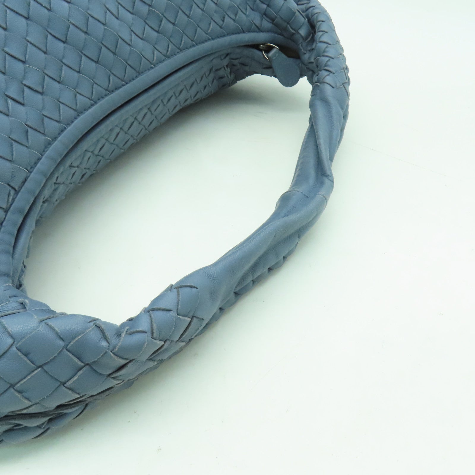 BOTTEGA VENETA 織紋皮革Shoulder Bag銀扣肩背袋藍色
