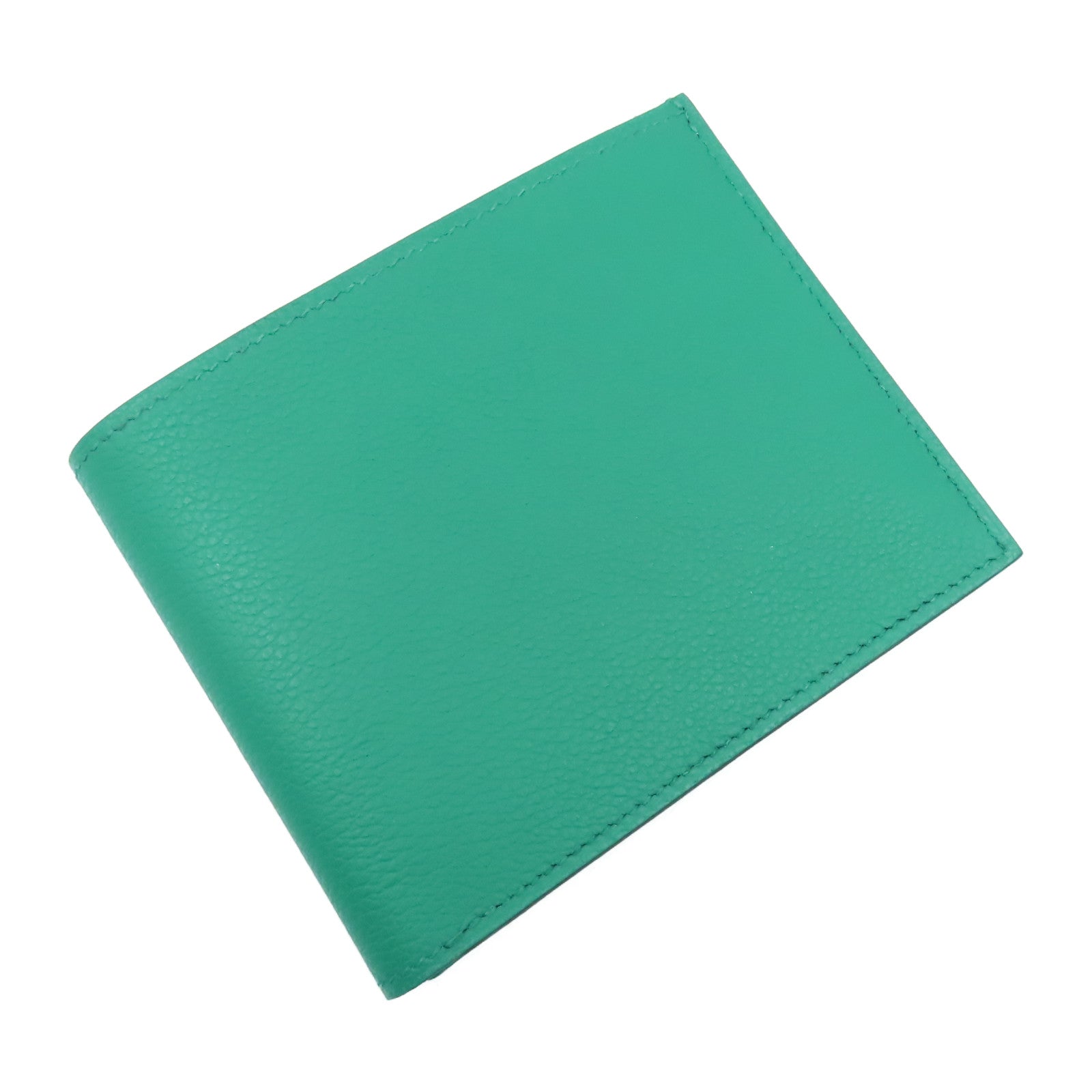 HERMES Evercolor皮革Citizen Twill Compact Wallet錢包Vert Vertigo絲絨綠