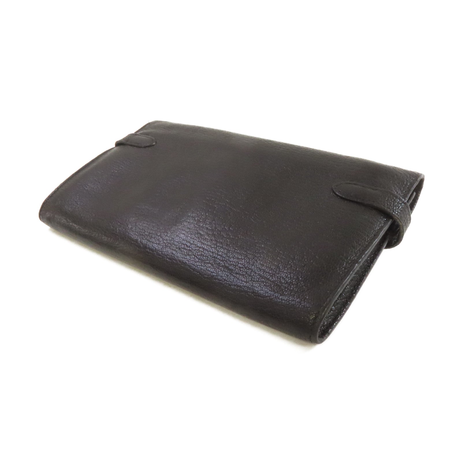 HERMES Chevre皮革Kelly Long Wallet金扣長錢包黑色