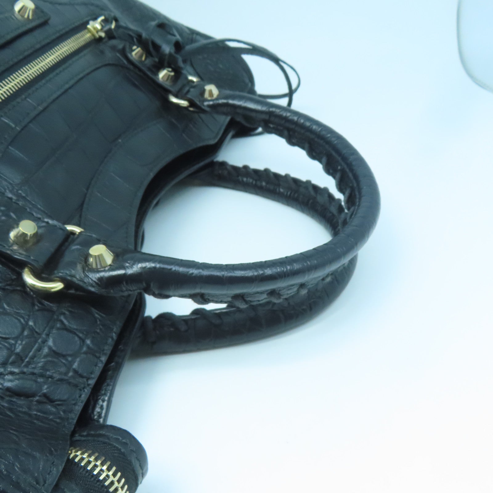 BALENCIAGA 牛皮皮革City金扣手挽肩背兩用袋黑色