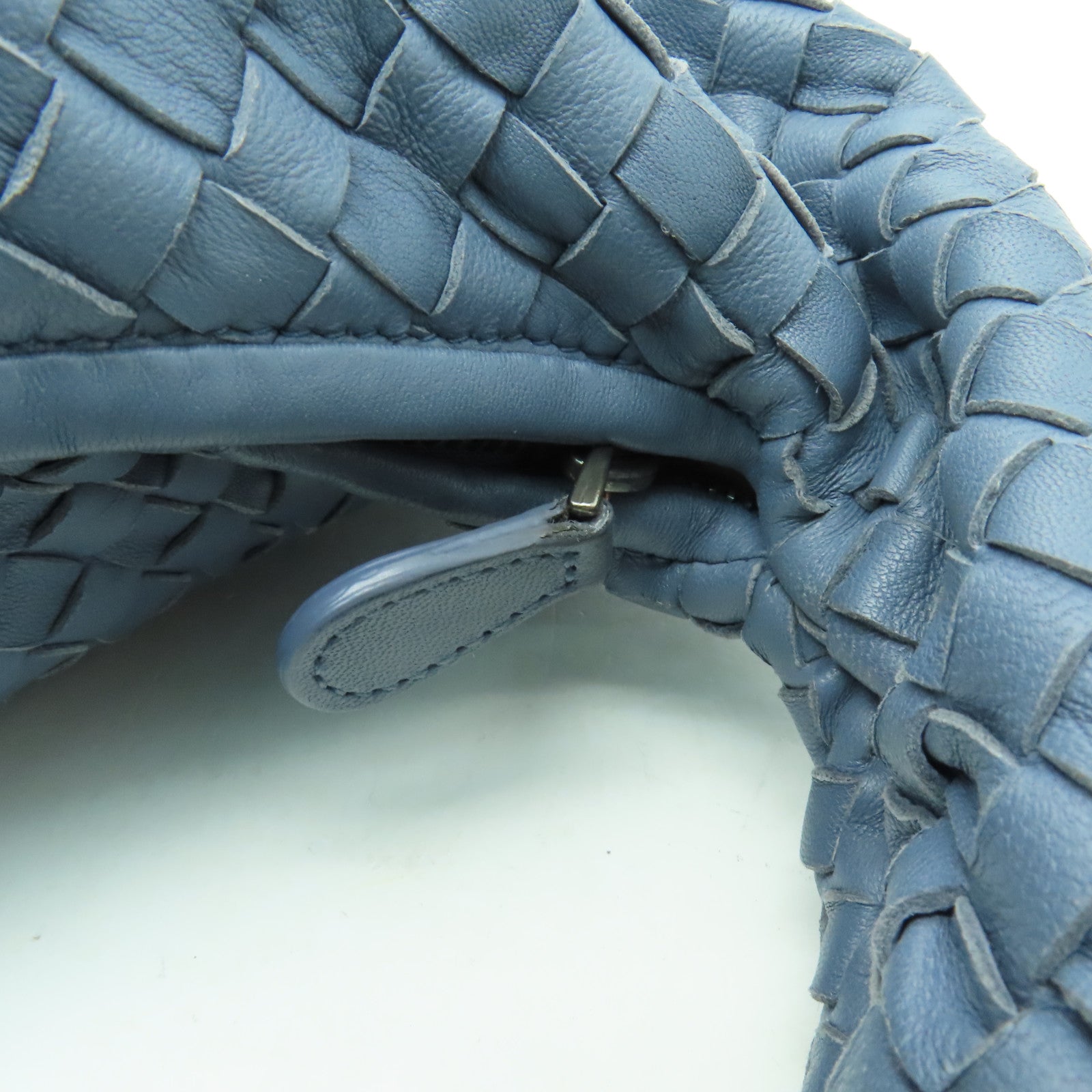 BOTTEGA VENETA 織紋皮革Shoulder Bag銀扣肩背袋藍色