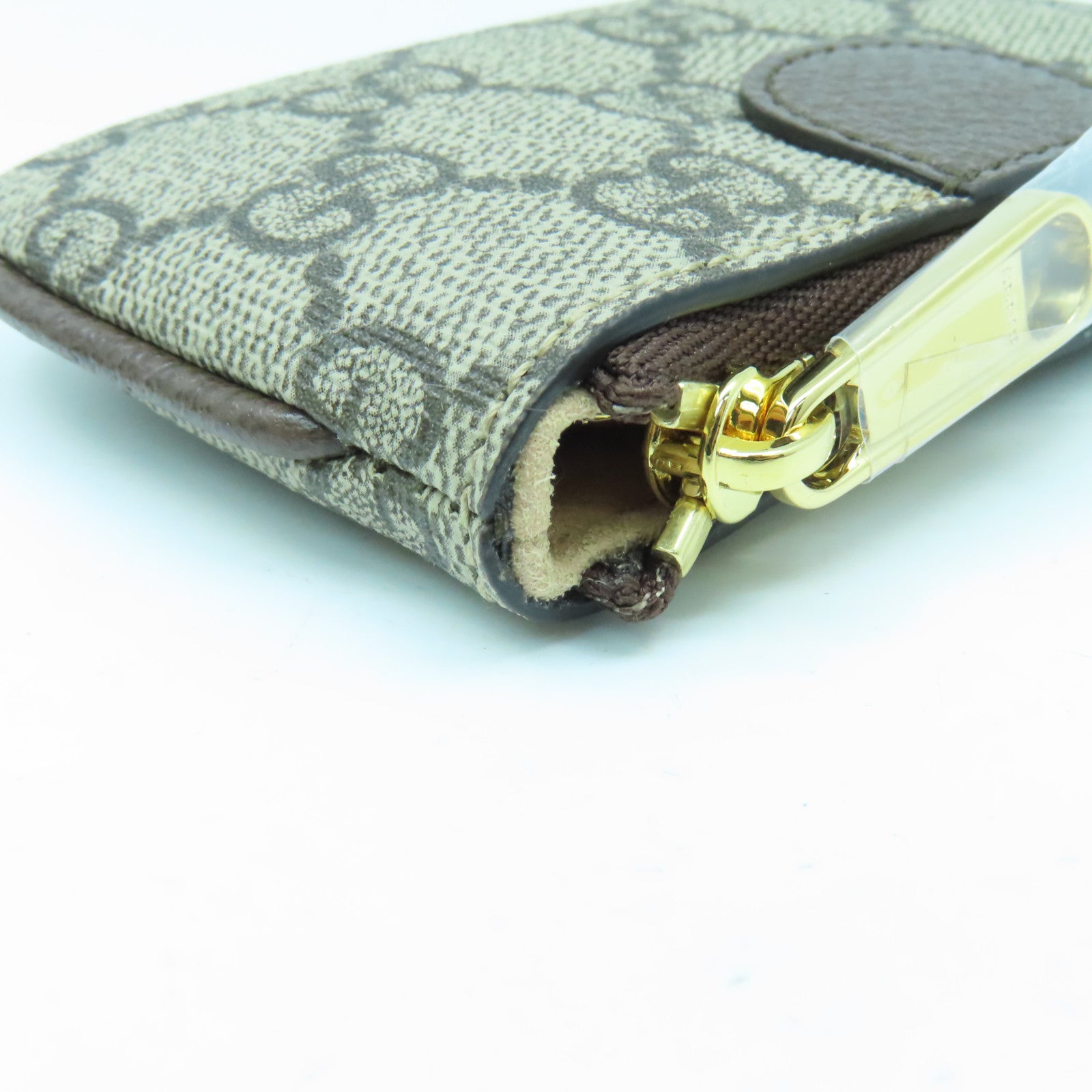 GUCCI 塗層帆布Ophidia Key Case金扣鎖匙包啡色