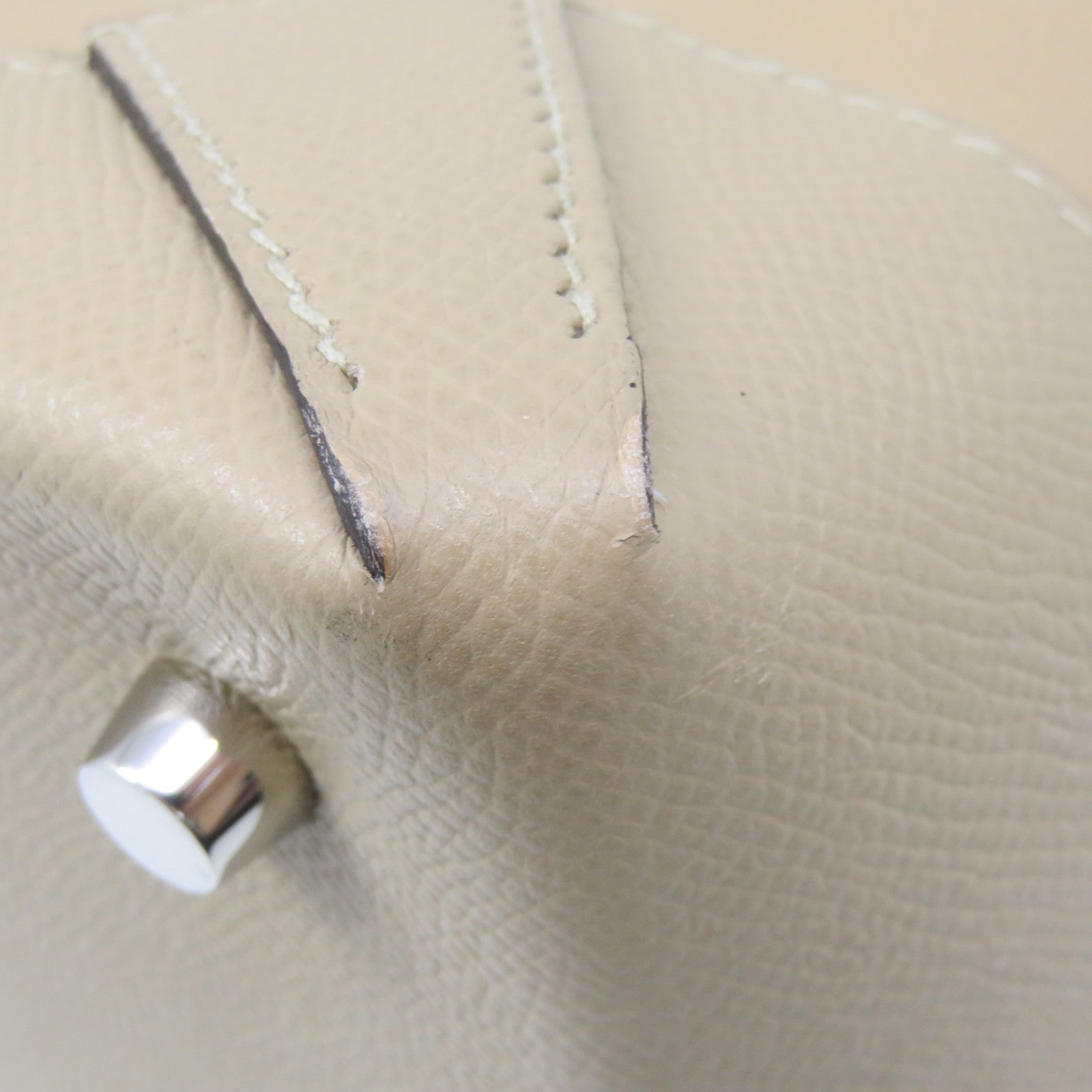 HERMES [Sharp Discount] Evercolor Leather/Epsom Leather MaxiBox Cabas 30 Hand BagTrench Hand Bag Apricot