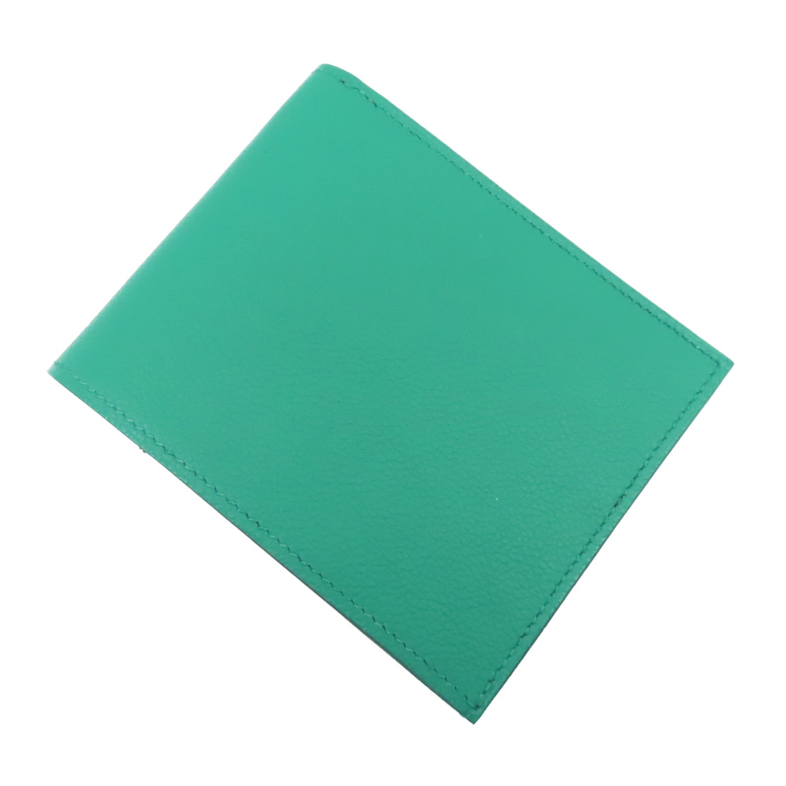 HERMES Evercolor皮革Citizen Twill Compact Wallet錢包Vert Vertigo絲絨綠