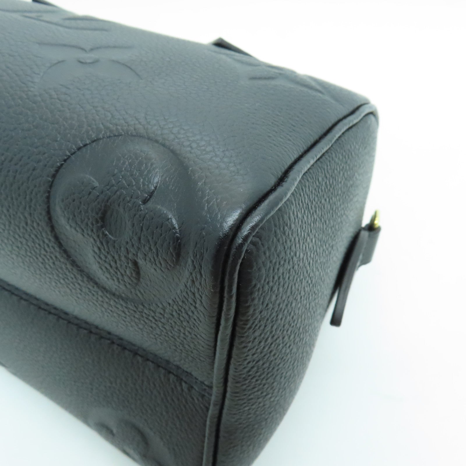LOUIS VUITTON Monogram Empreinte Speedy Nano金扣手挽肩背兩用袋黑色