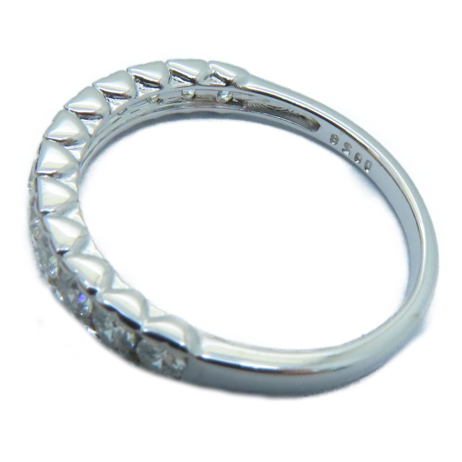 JEWELRY 18K White Gold Diamond Ring 0.58ct Diamond Ring US#7