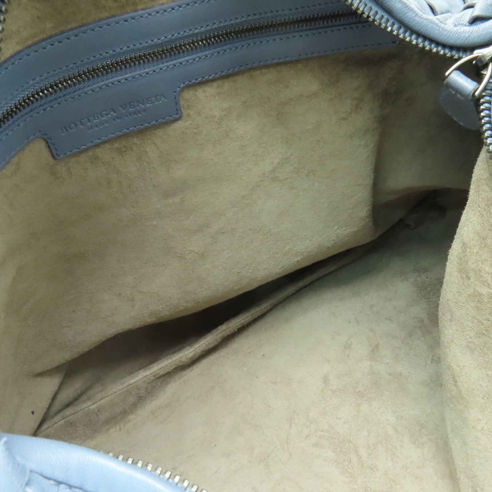 BOTTEGA VENETA 織紋皮革Shoulder Bag銀扣肩背袋藍色