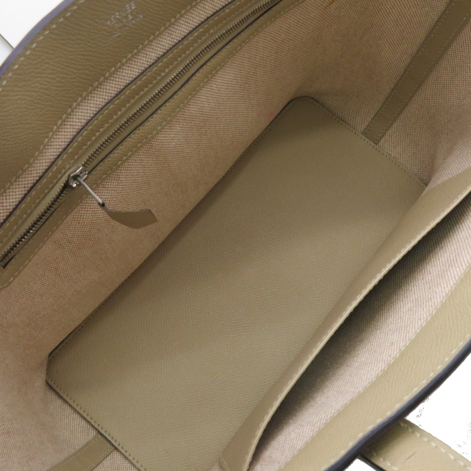 HERMES [Sharp Discount] Evercolor Leather/Epsom Leather MaxiBox Cabas 30 Hand BagTrench Hand Bag Apricot