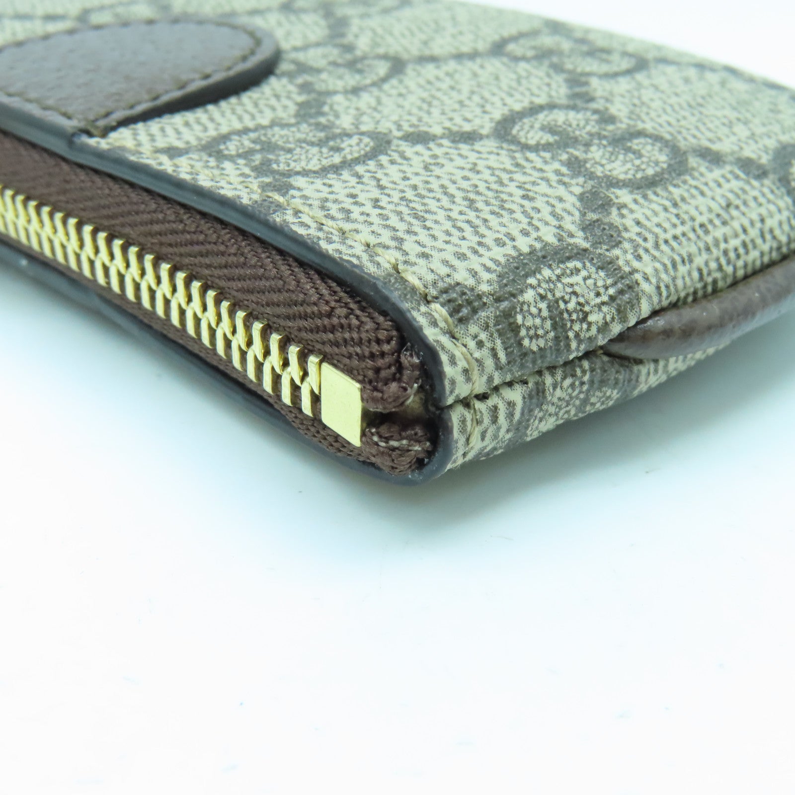 GUCCI 塗層帆布Ophidia Key Case金扣鎖匙包啡色