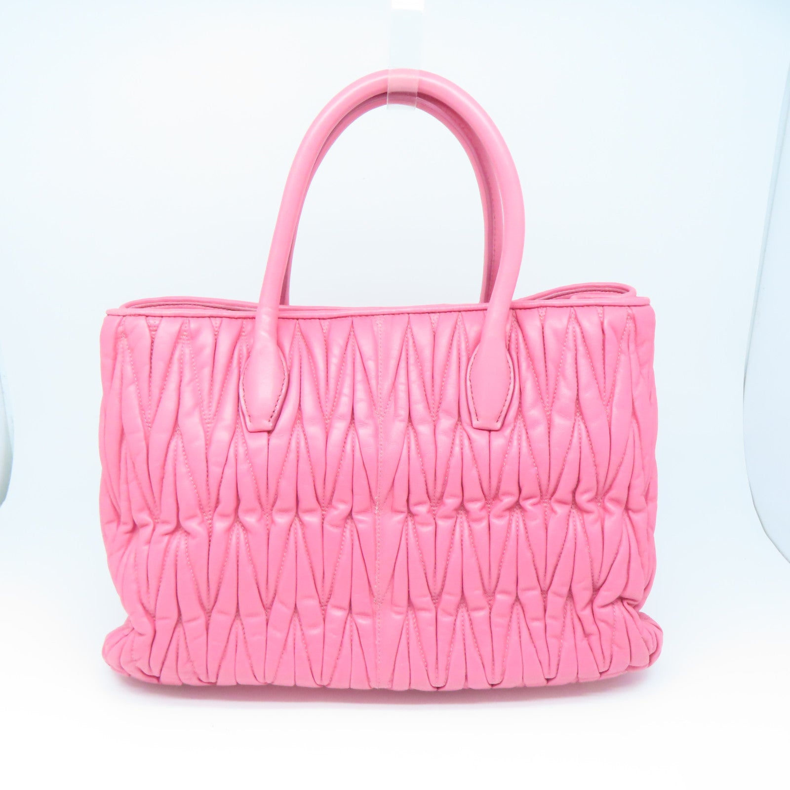 Miu Miu 羊皮皮革2way Shoulder Bag金扣手挽肩背两用袋粉红色