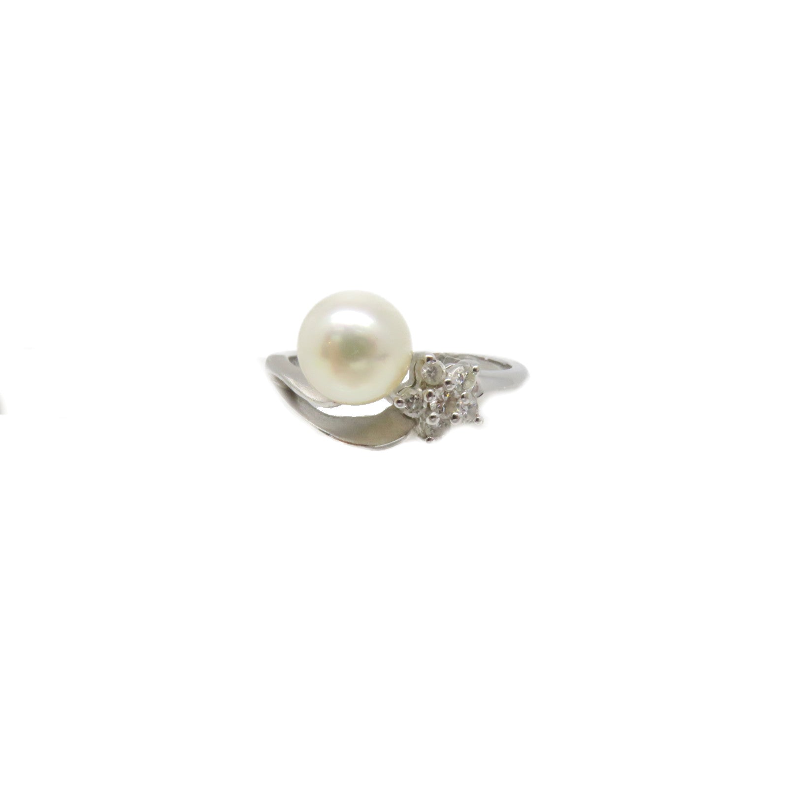 JEWELRY 18K白金/珍珠/鑽石Pearl Ring戒指US#4.75