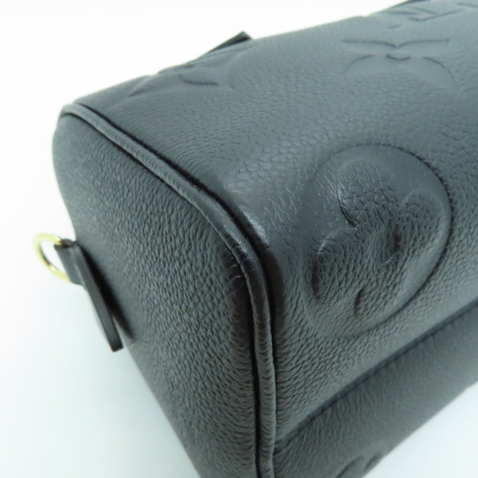 LOUIS VUITTON Monogram Empreinte Speedy Nano金扣手挽肩背兩用袋黑色