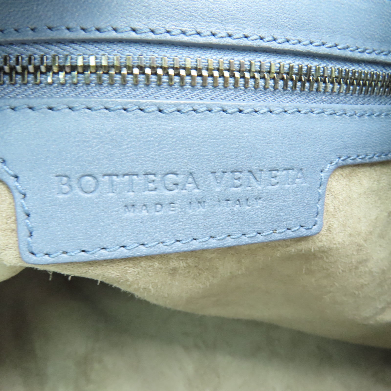 BOTTEGA VENETA 織紋皮革Shoulder Bag銀扣肩背袋藍色