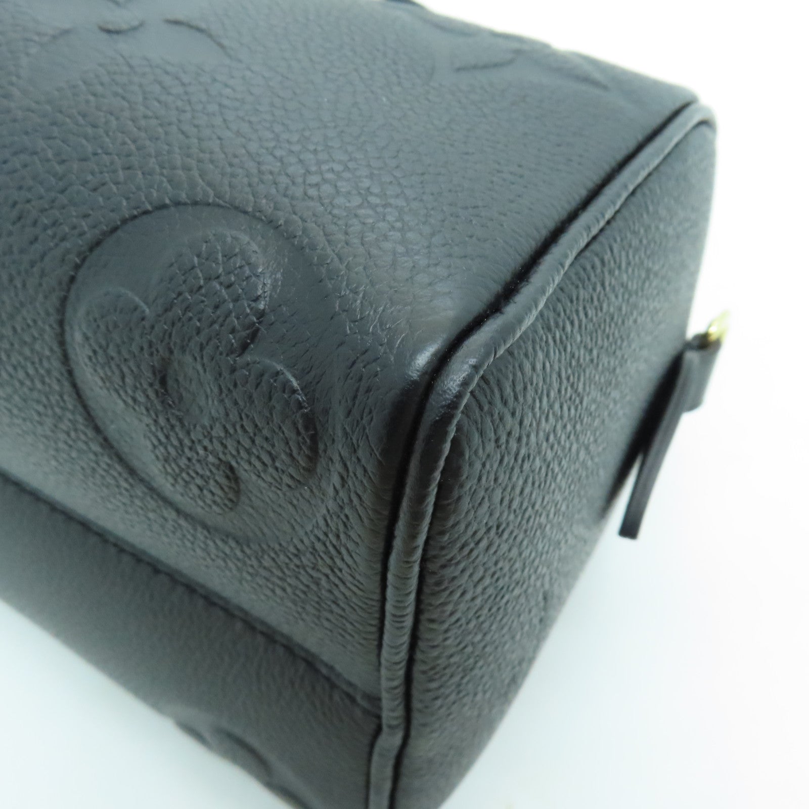 LOUIS VUITTON Monogram Empreinte Speedy Nano金扣手挽肩背兩用袋黑色