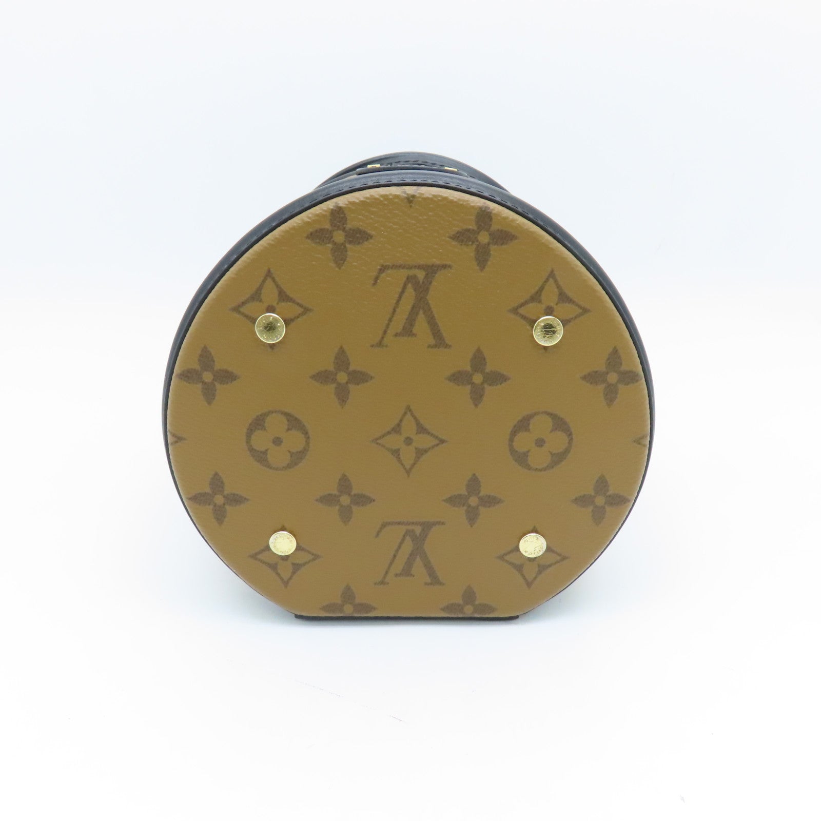 LOUIS VUITTON Monogram Reverse Cannes金扣肩背袋啡色