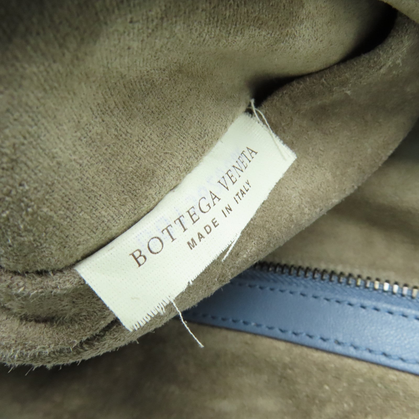 BOTTEGA VENETA 織紋皮革Shoulder Bag銀扣肩背袋藍色