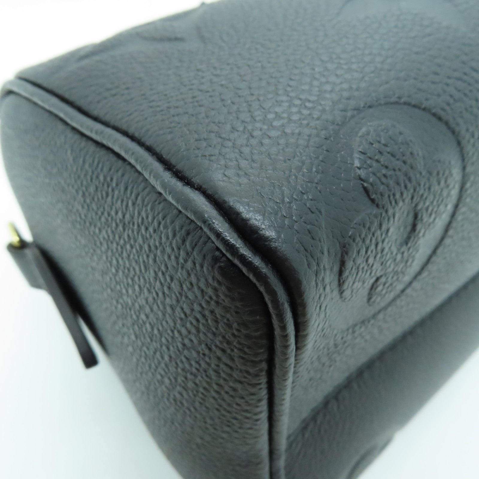 LOUIS VUITTON Monogram Empreinte Speedy Nano金扣手挽肩背兩用袋黑色