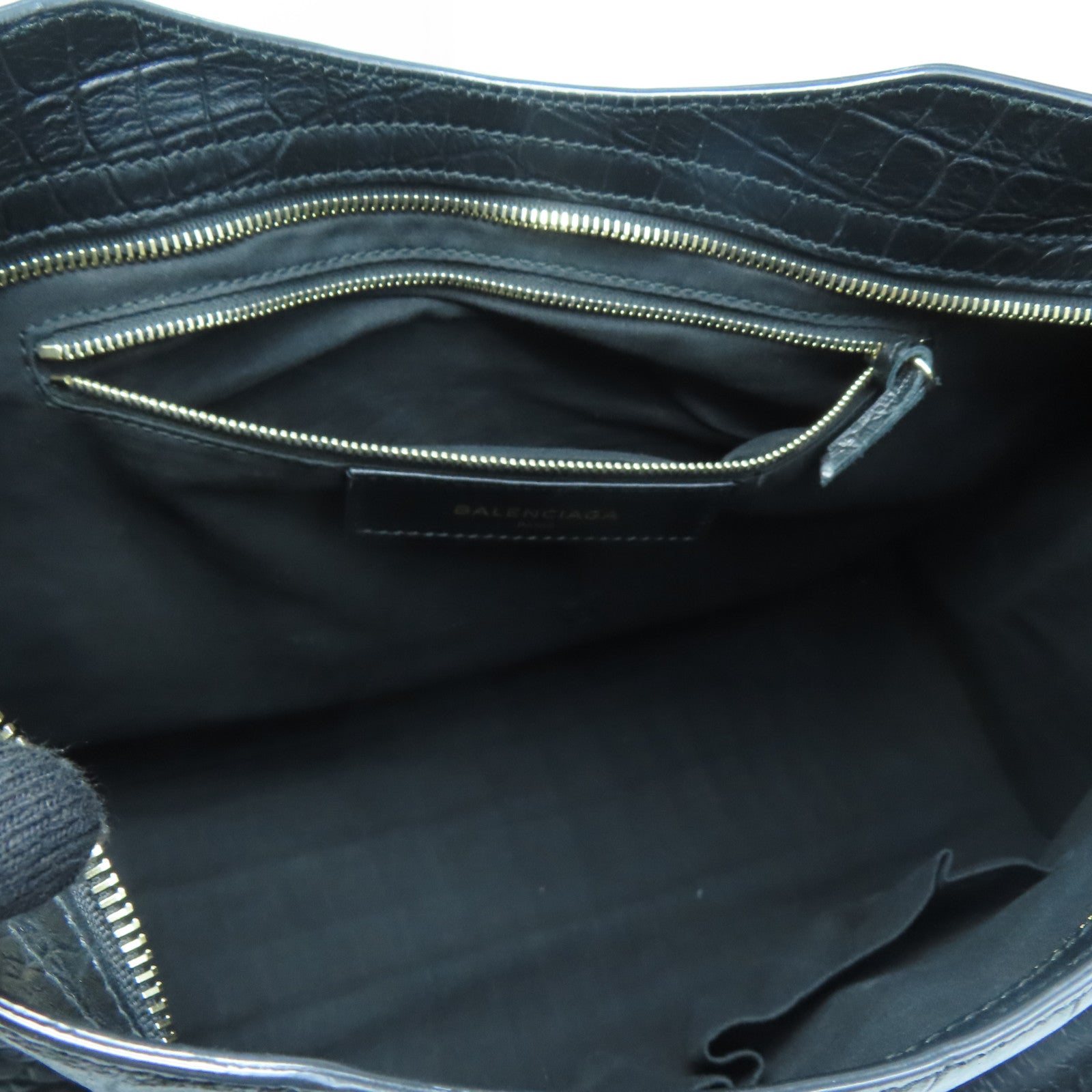 BALENCIAGA 牛皮皮革City金扣手挽肩背兩用袋黑色
