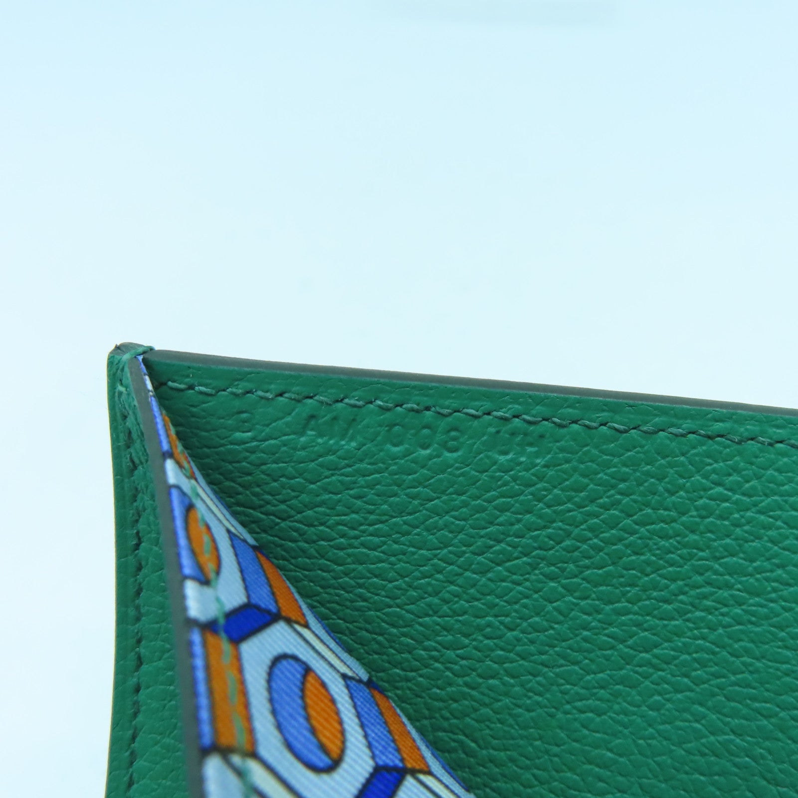 HERMES Evercolor皮革Citizen Twill Compact Wallet錢包Vert Vertigo絲絨綠