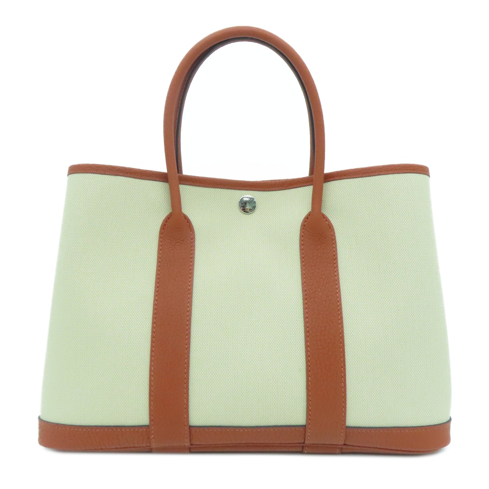 HERMES 【激减优惠】帆布Garden Party TPM银扣手挽袋米色