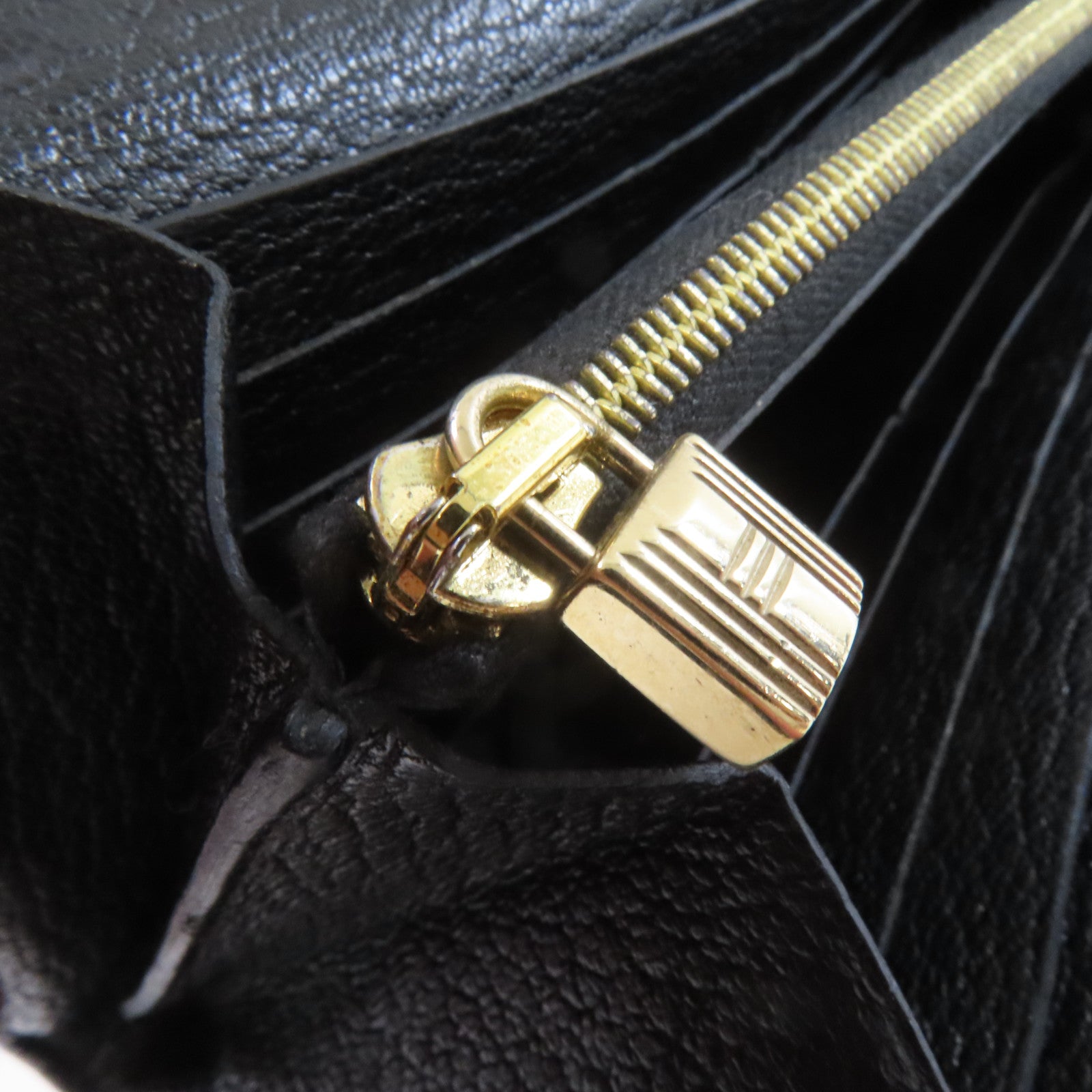 HERMES Chevre皮革Kelly Long Wallet金扣長錢包黑色