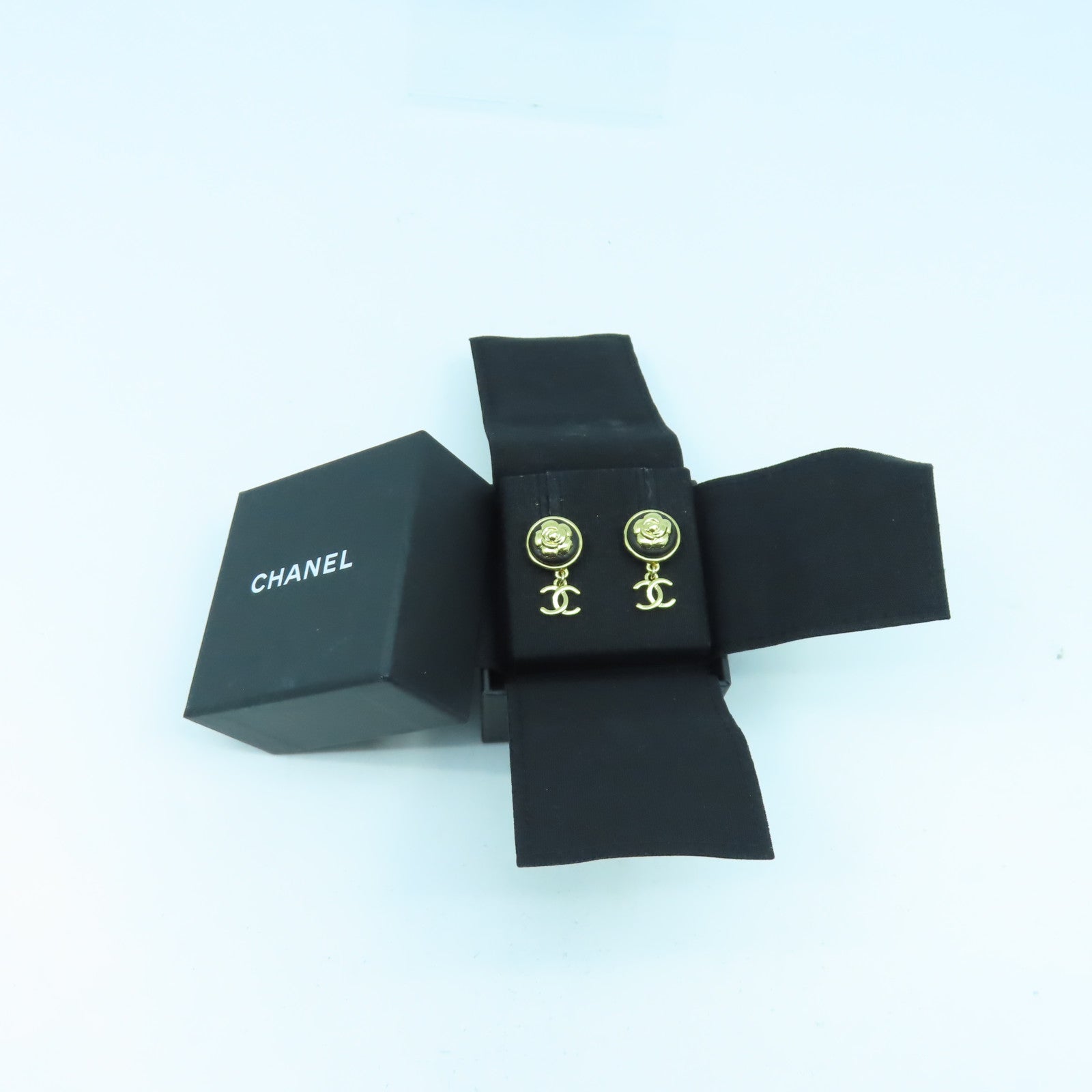 CHANEL 金屬Earrings耳環金色/黑色