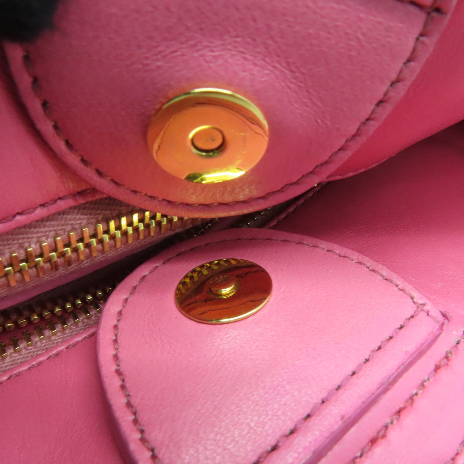 Miu Miu 羊皮皮革2way Shoulder Bag金扣手挽肩背两用袋粉红色