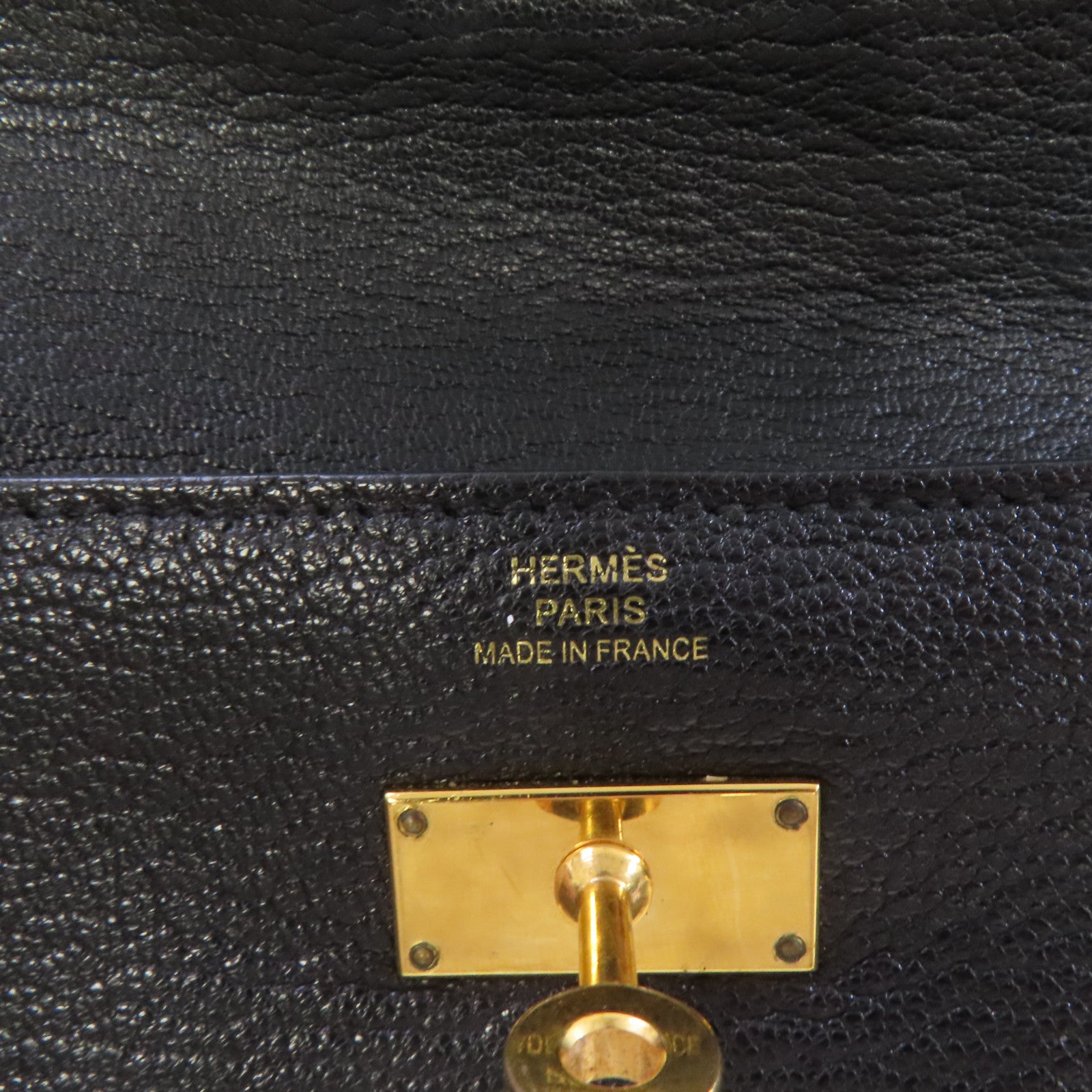 HERMES Chevre皮革Kelly Long Wallet金扣長錢包黑色