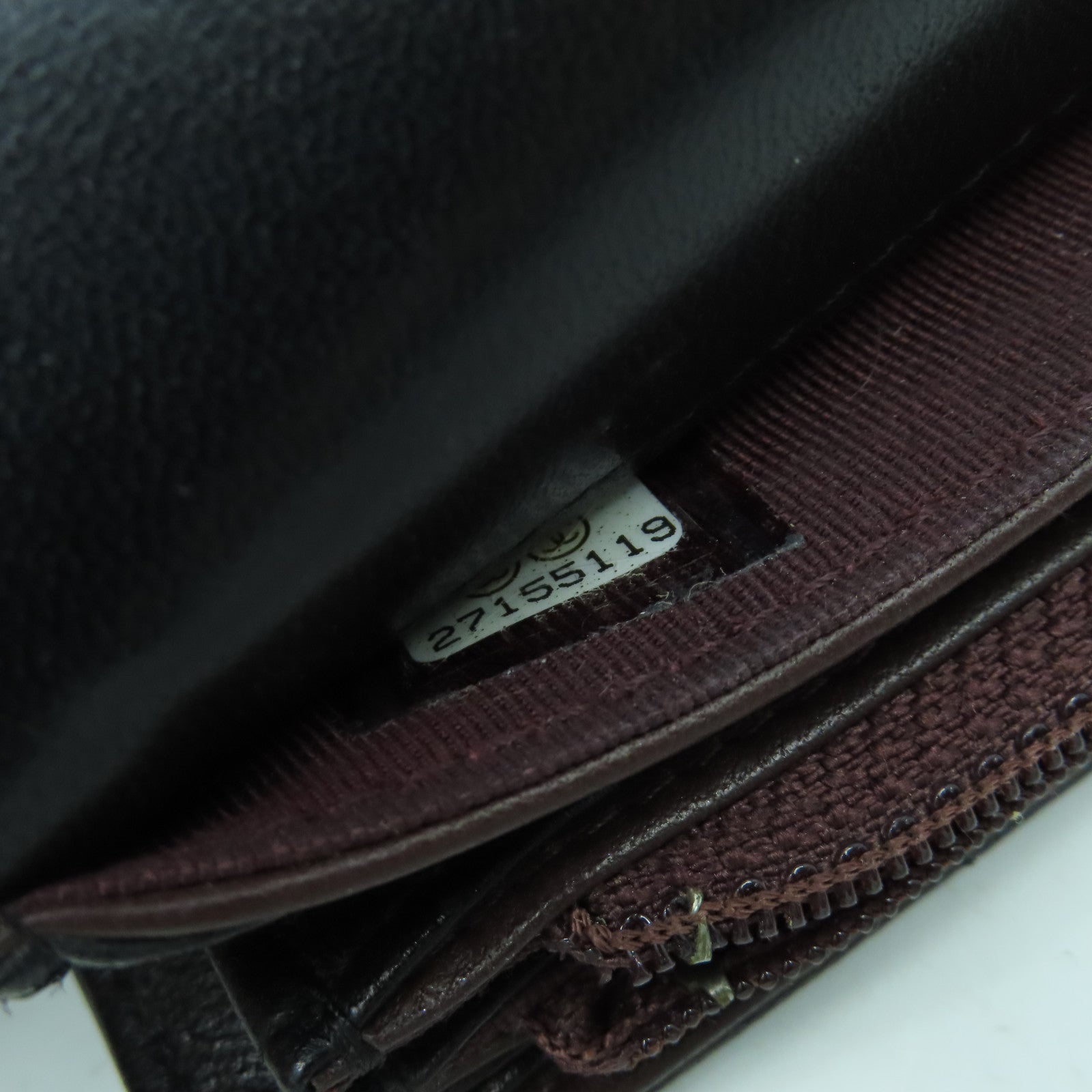 CHANEL 斜紋羊皮皮革Long Wallet金扣長錢包黑色