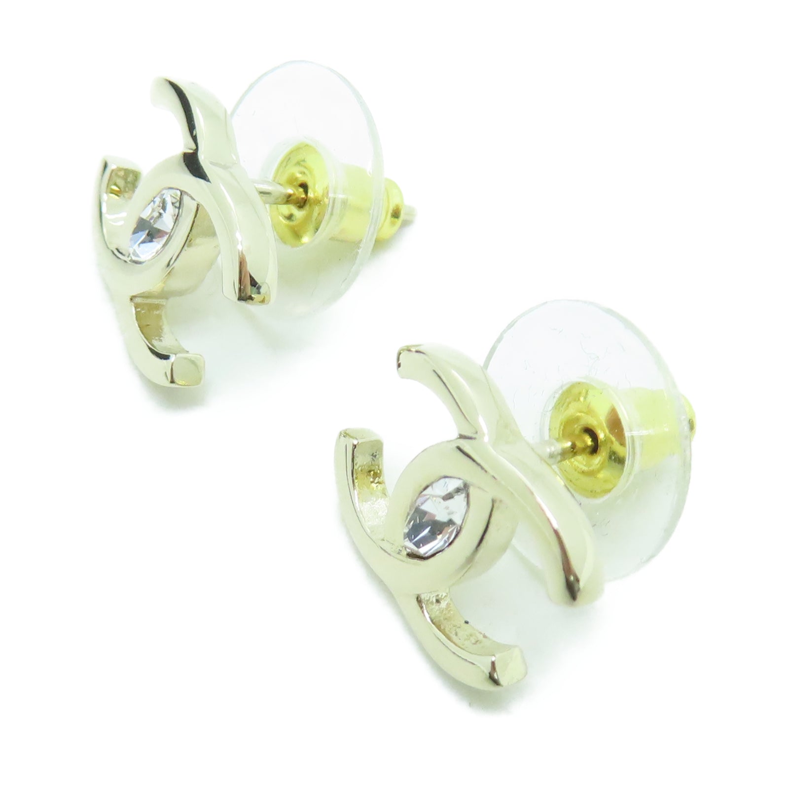CHANEL 金屬Logo Earrings耳環金色