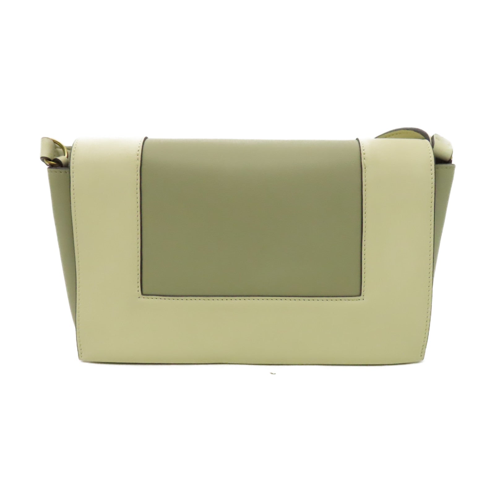 CELINE 牛皮皮革Shoulder Bag金扣肩背袋米色
