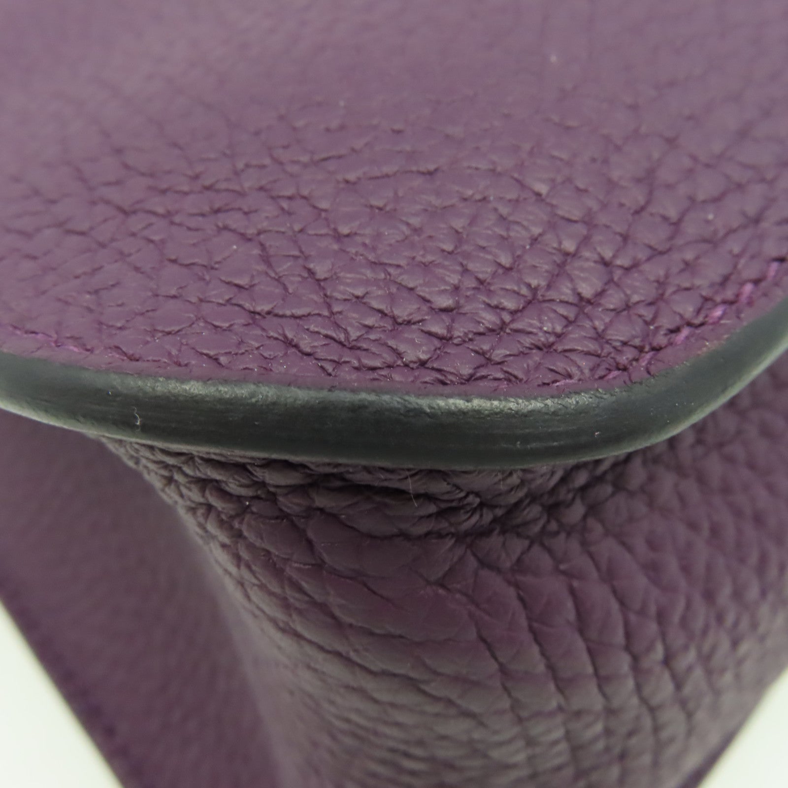 HERMES Clemence皮革Halzan 25 2Way Shoulder Bag金扣手挽肩背兩用袋紫色/Rouge Grenat石榴紅色