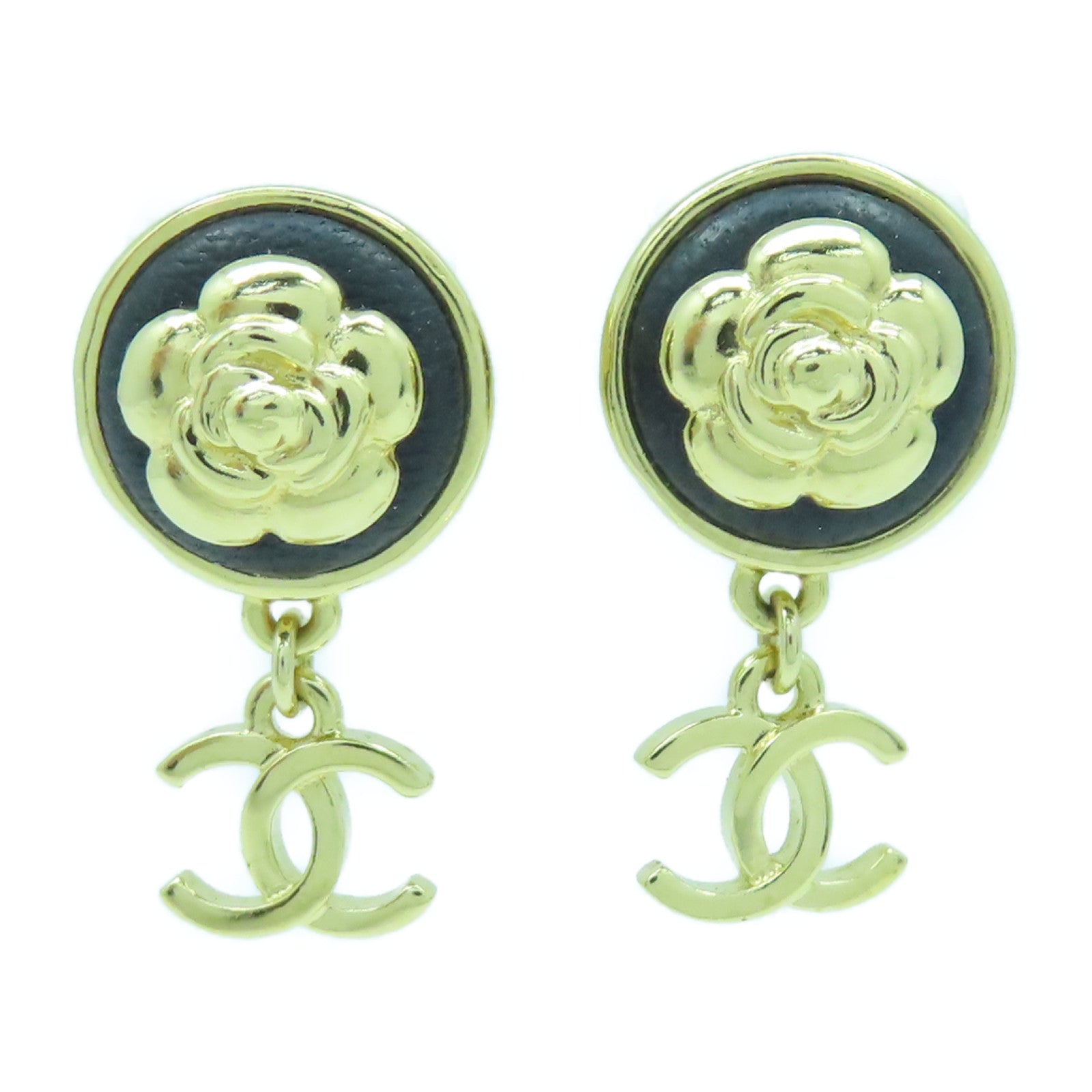 CHANEL 金屬Earrings耳環金色/黑色